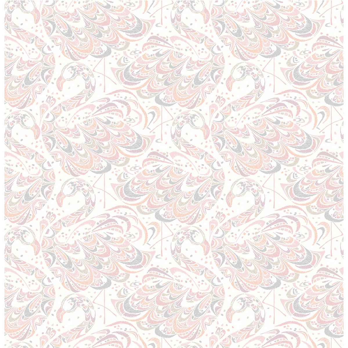 Pink Flamingo Peel & Stick Wallpaper - York Wallcoverings - NUS4325