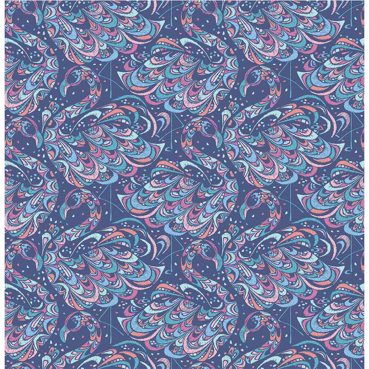 Cobalt Flamingo Peel & Stick Wallpaper - York Wallcoverings - NUS4326 - York Wallcoverings Wallpaper