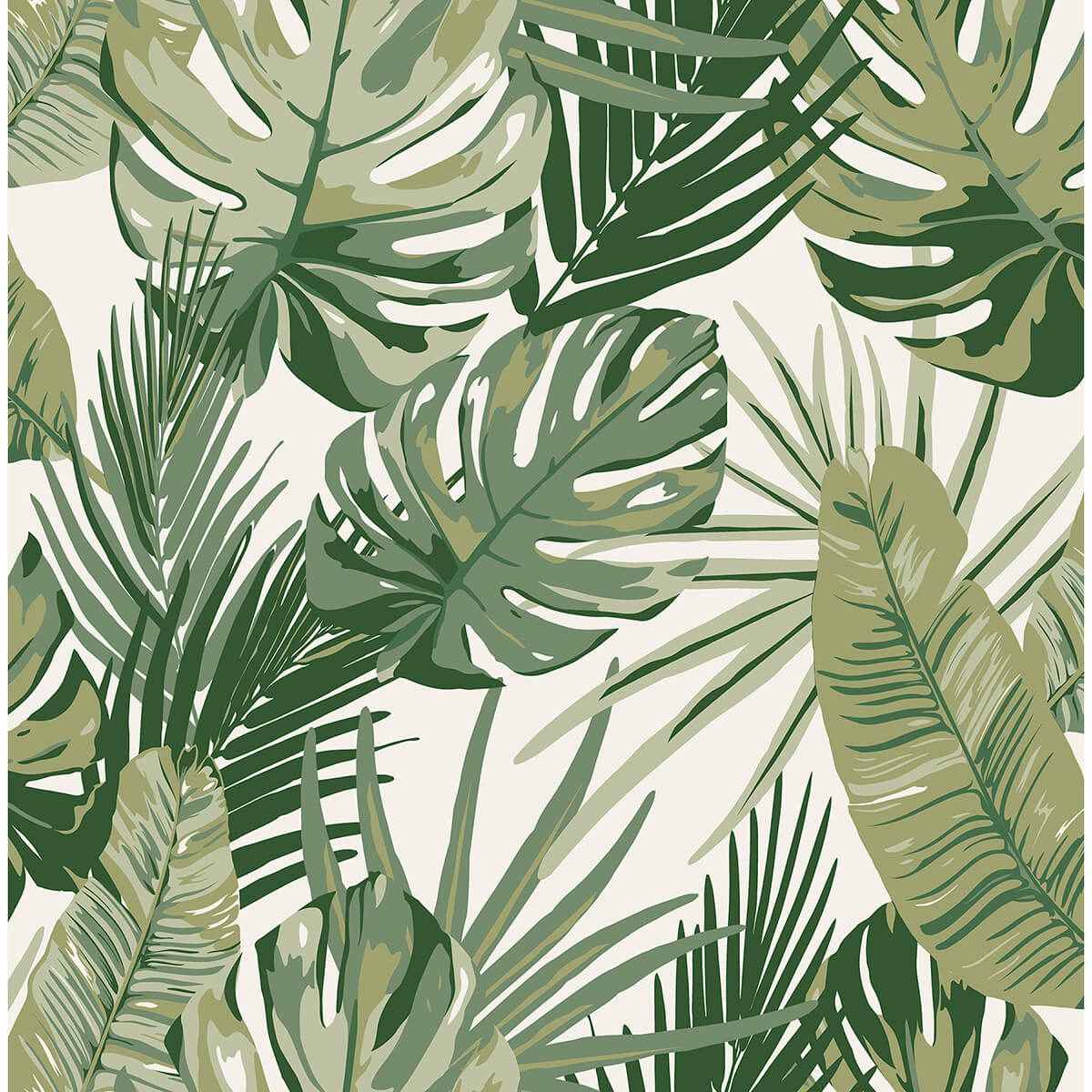 Green Palmero Peel & Stick Wallpaper - York Wallcoverings - RZS4520 - York Wallcoverings Wallpaper