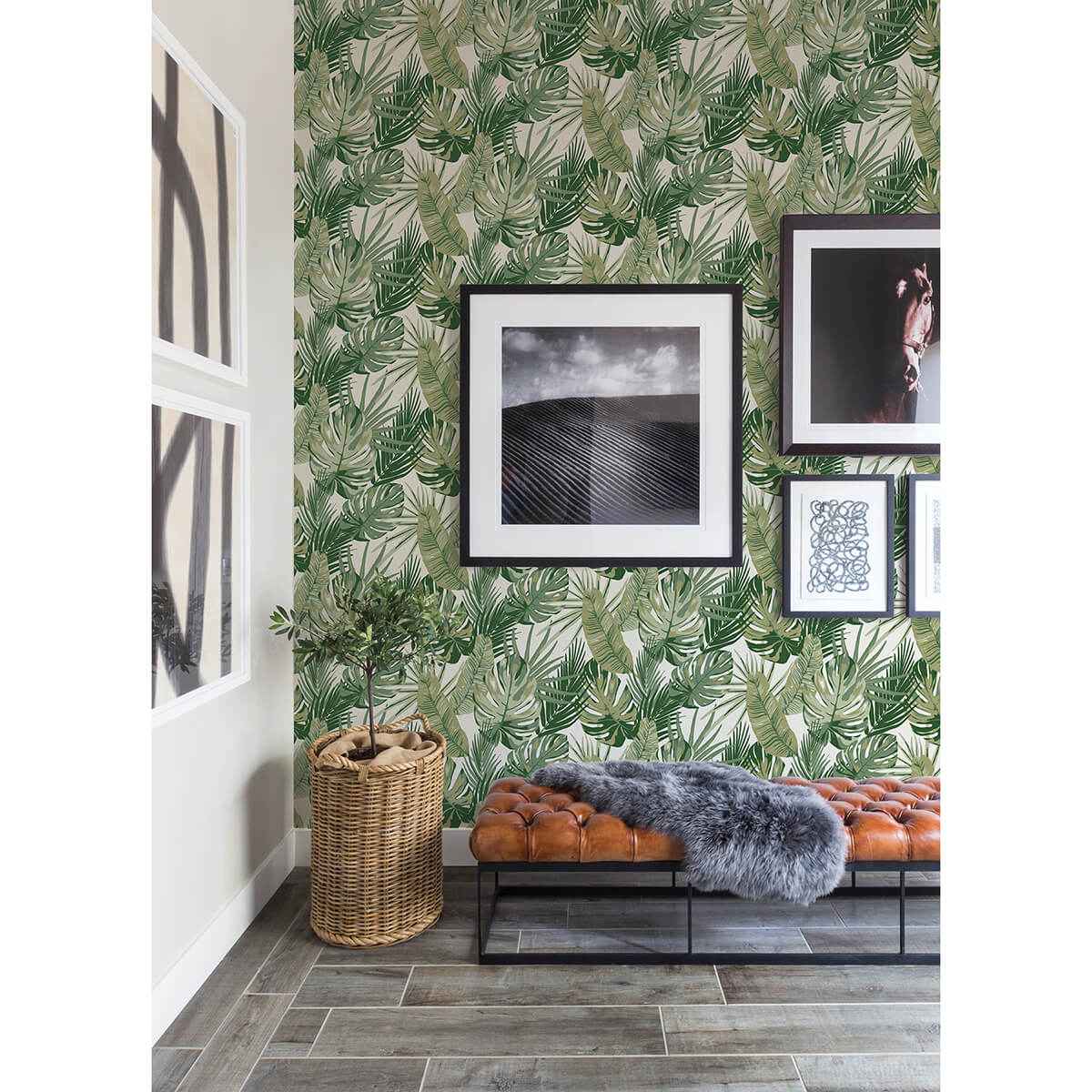 Green Palmero Peel & Stick Wallpaper - York Wallcoverings - RZS4520 - York Wallcoverings Wallpaper