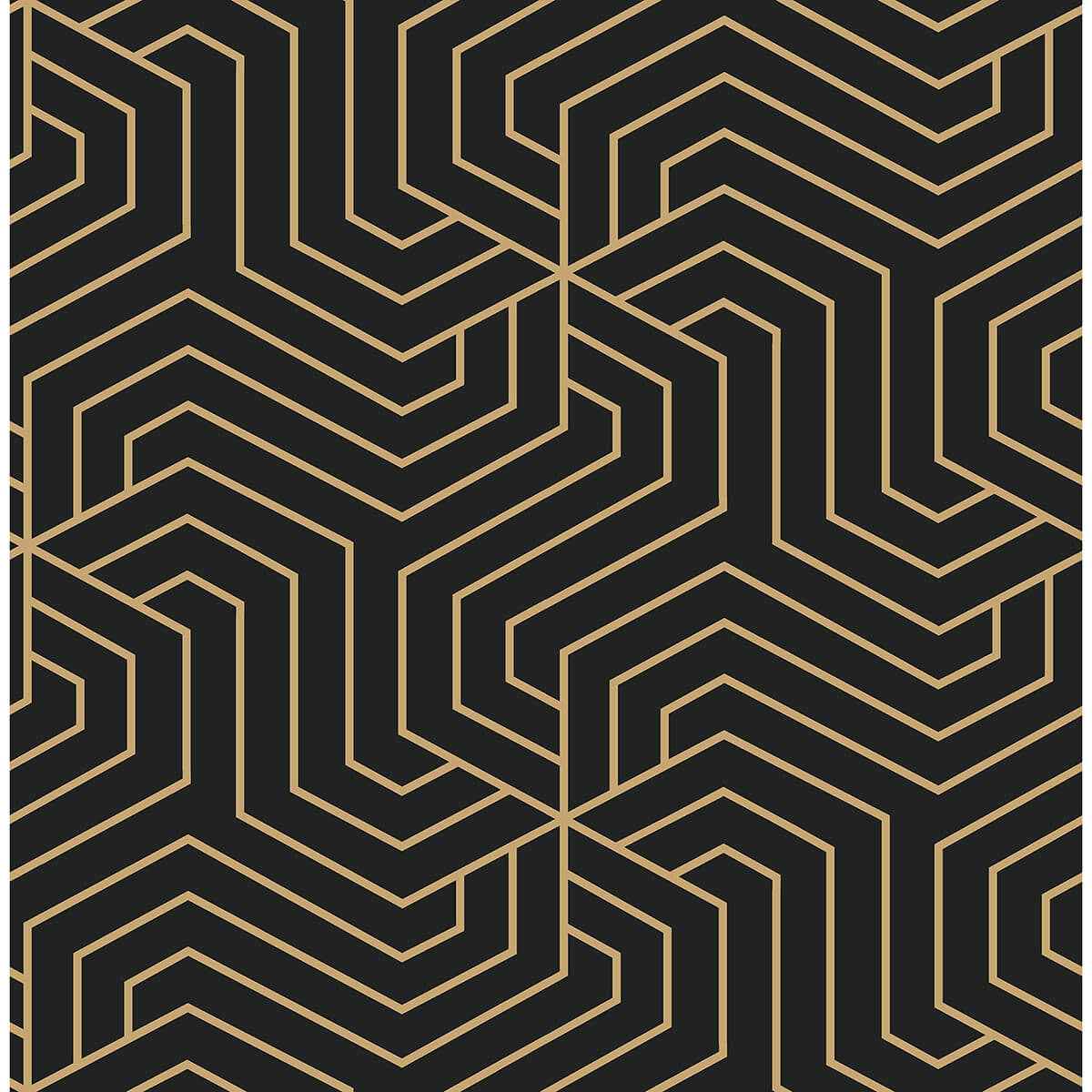 Black Ramsey Peel & Stick Wallpaper - York Wallcoverings - RZS4526