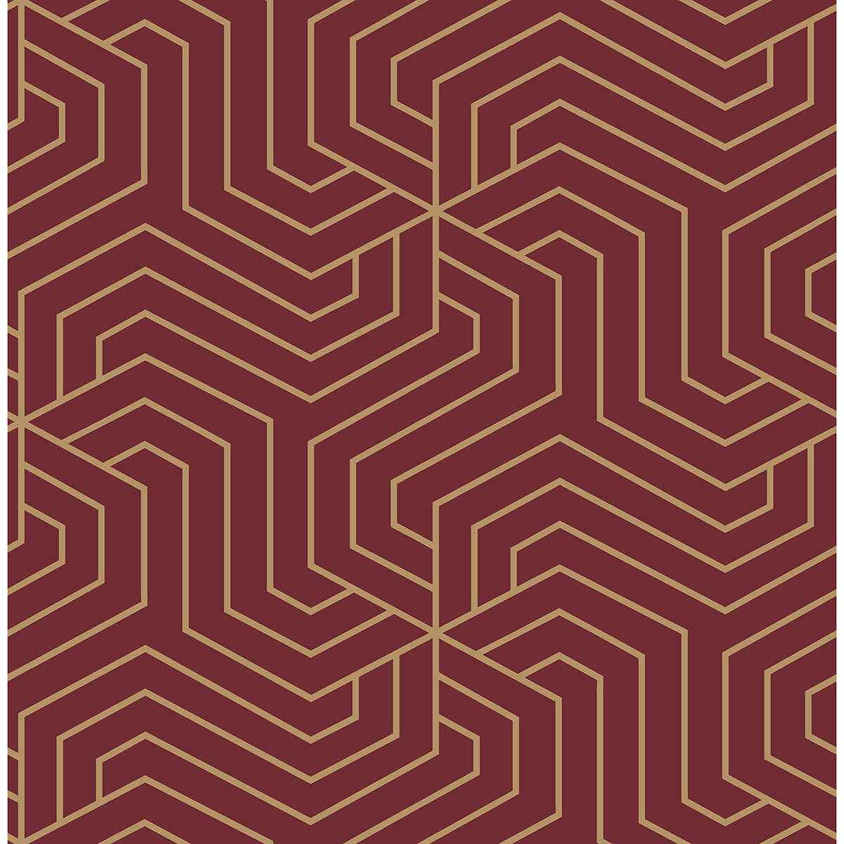 Burgundy Ramsey Peel & Stick Wallpaper - York Wallcoverings - RZS4527