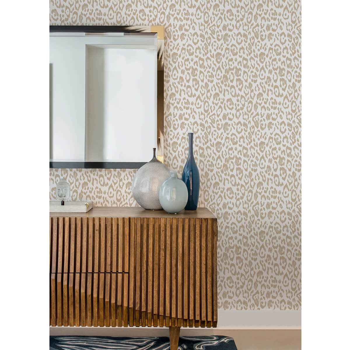 Taupe Marlowe Peel & Stick Wallpaper - York Wallcoverings - RZS4533 - York Wallcoverings Wallpaper