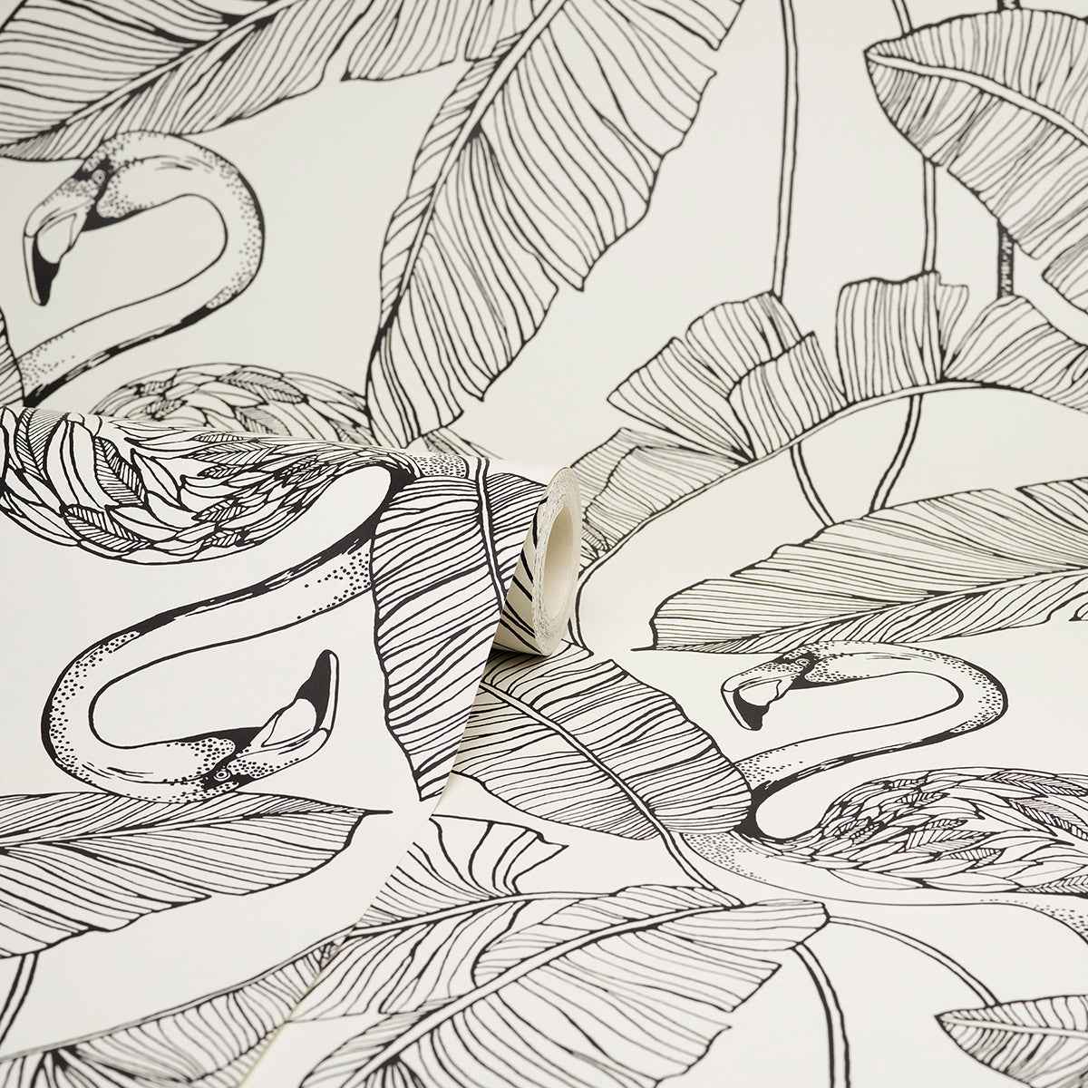 Mulholland White Flamingo Wallpaper - York Wallcoverings - FD42944 - York Wallcoverings Wallpaper