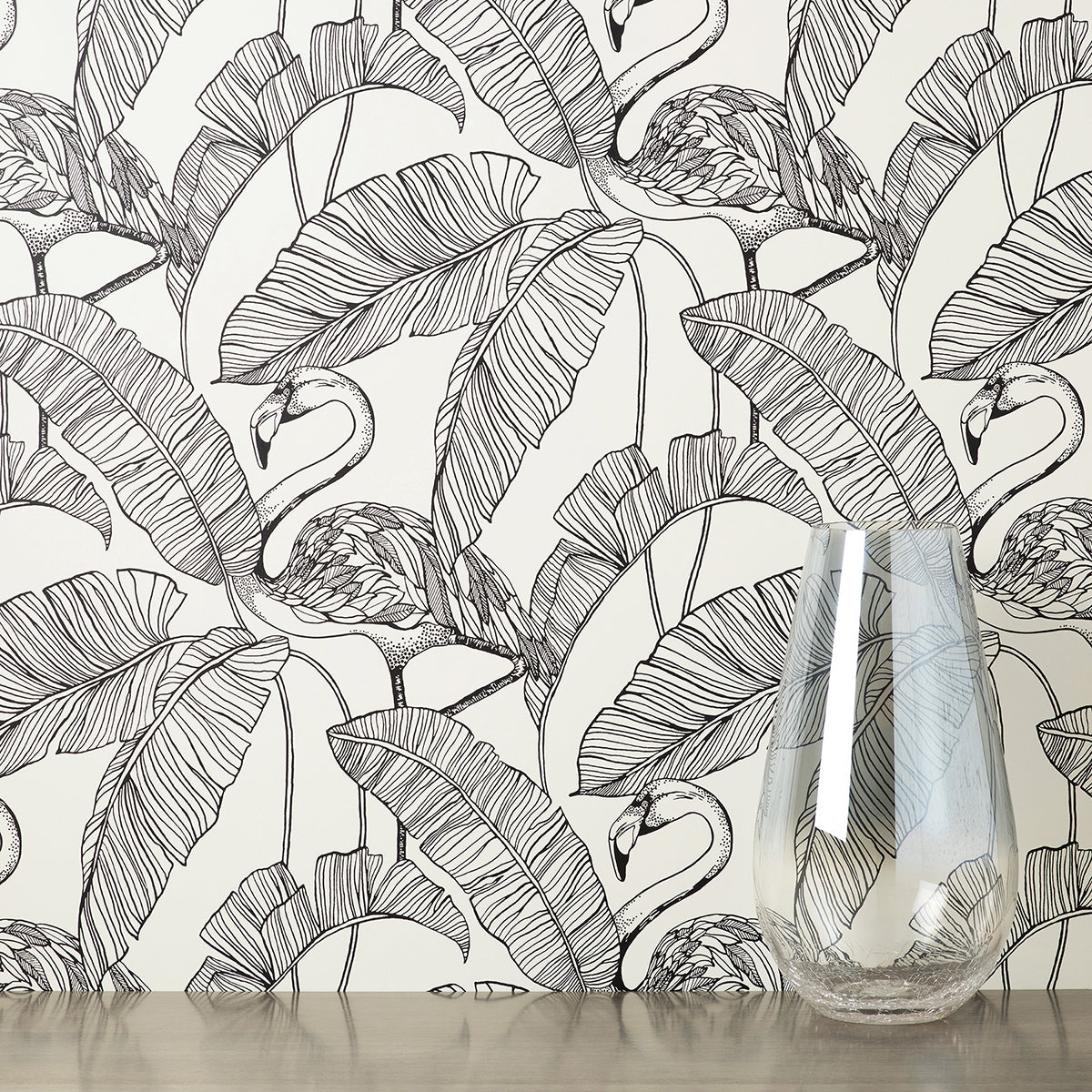 mulholland-white-flamingo-wallpaper-york-wallcoverings-fd42944 - York Wallcoverings Wallpaper