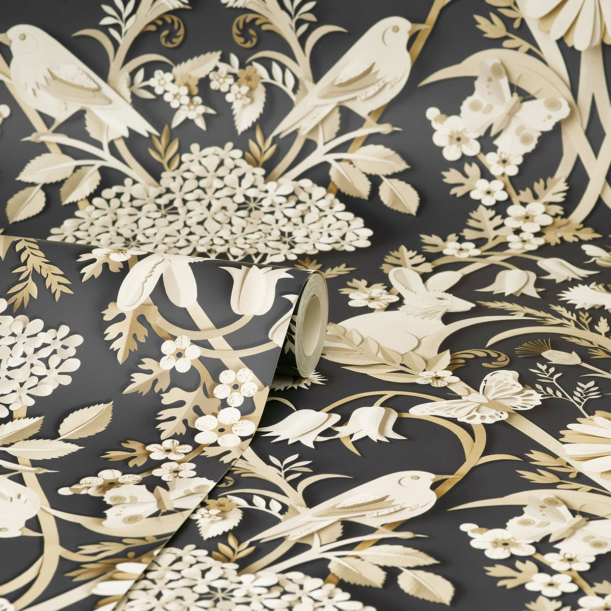 fae-charcoal-woodland-wallpaper-york-wallcoverings-fd42948 - York Wallcoverings Wallpaper