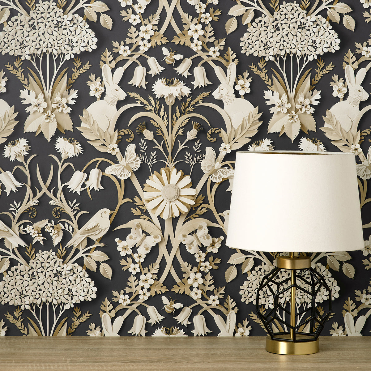 fae-charcoal-woodland-wallpaper-york-wallcoverings-fd42948 - York Wallcoverings Wallpaper