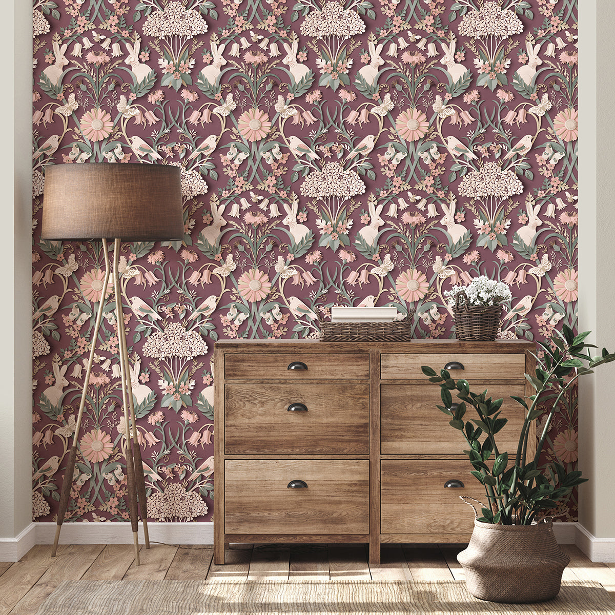 fae-plum-woodland-wallpaper-york-wallcoverings-fd42949 - York Wallcoverings Wallpaper