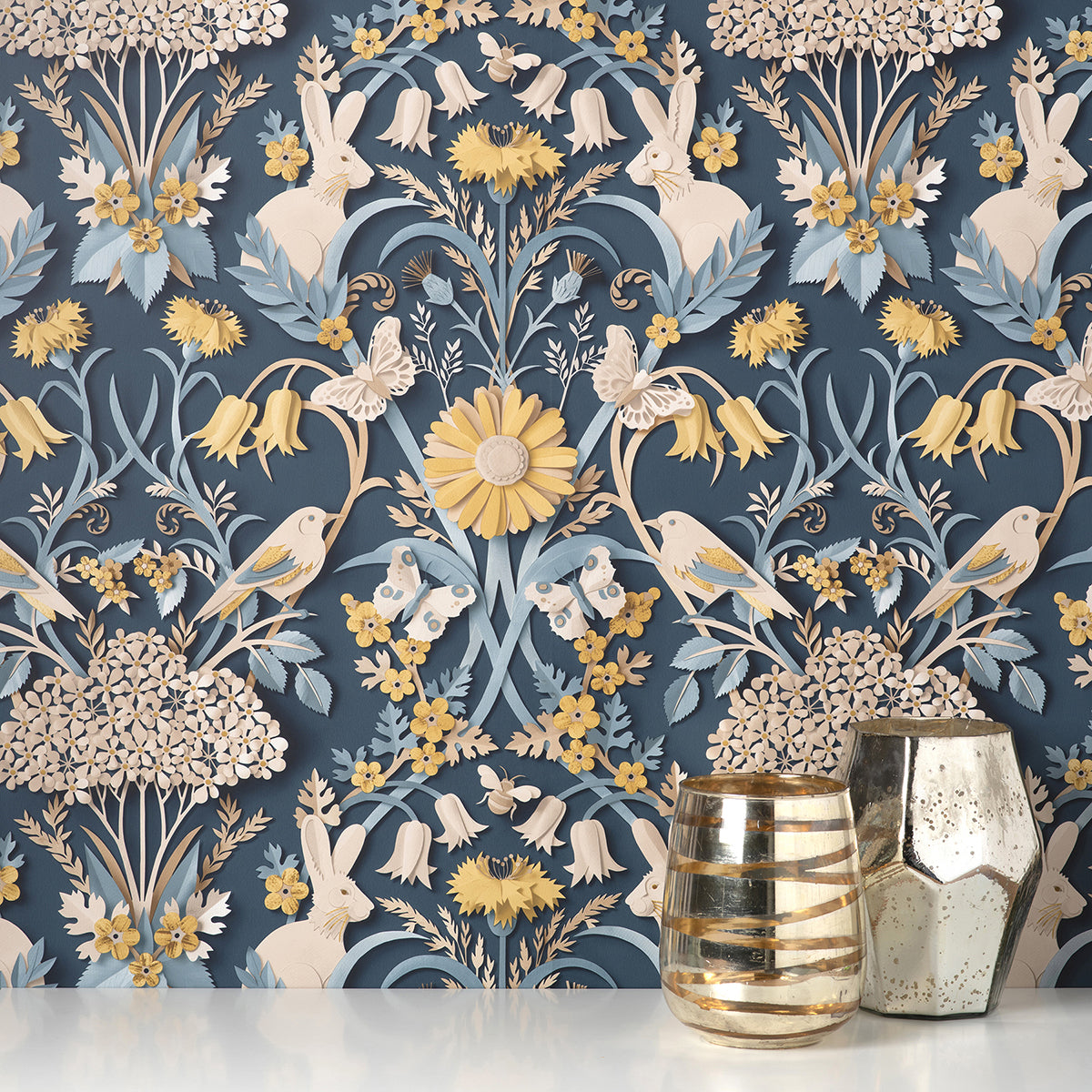 fae-navy-woodland-wallpaper-york-wallcoverings-fd42950 - York Wallcoverings Wallpaper