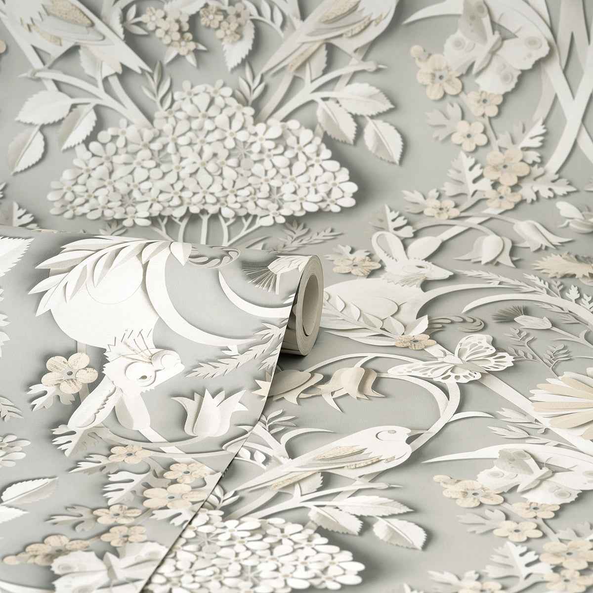 Fae Light Grey Woodland Wallpaper - York Wallcoverings - FD42952 - York Wallcoverings Wallpaper