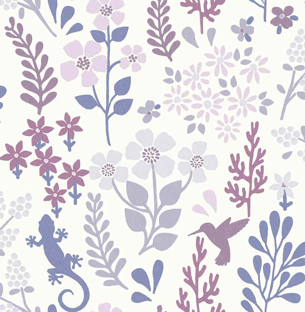 Periwinkle Zoey Leaf Peel and Stick Wallpaper - York Wallcoverings - NUS4621 - York Wallcoverings Wallpaper