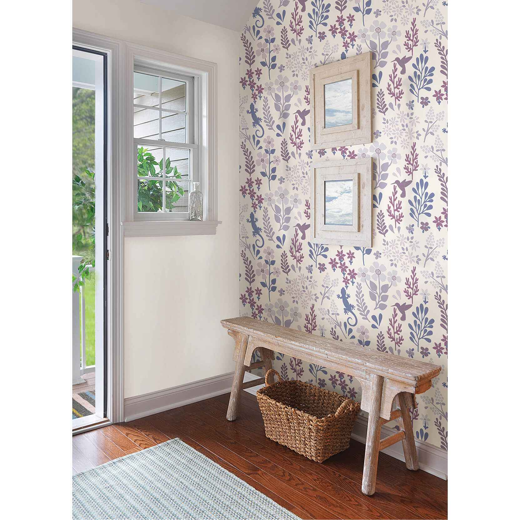 Periwinkle Zoey Leaf Peel and Stick Wallpaper - York Wallcoverings - NUS4621 - York Wallcoverings Wallpaper