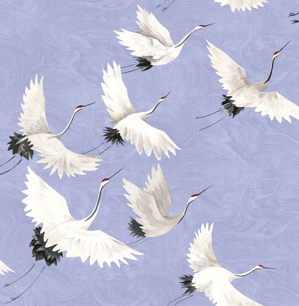 Hydrangea Halcyon Birds Peel and Stick Wallpaper - York Wallcoverings - NUS4622 - York Wallcoverings Wallpaper