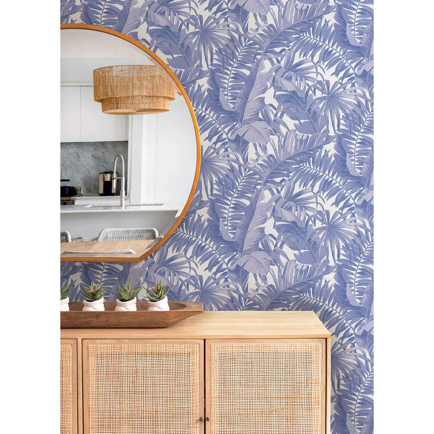 Periwinkle Maui Leaf Peel and Stick Wallpaper - York Wallcoverings - NUS4623 - York Wallcoverings Wallpaper