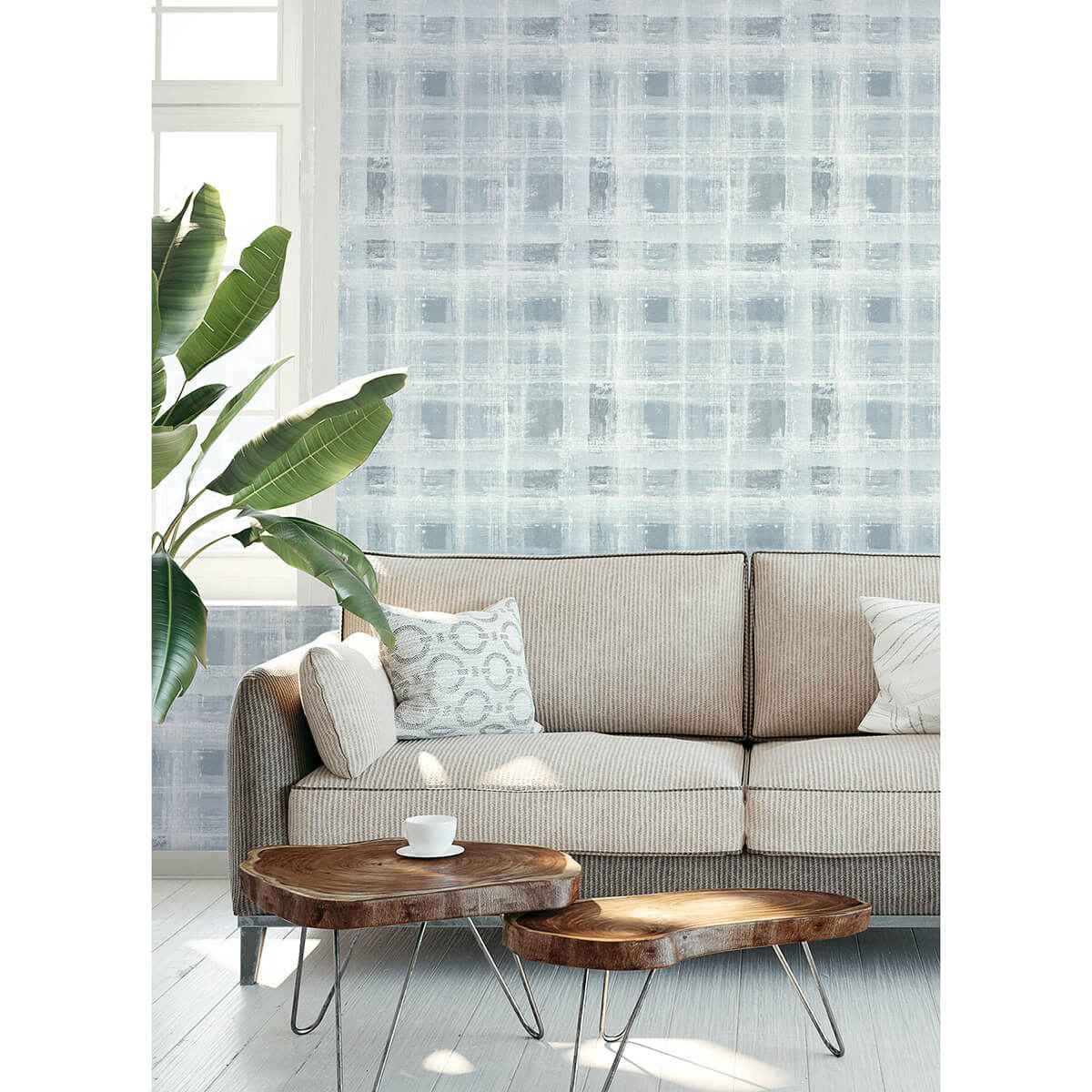 Blue Stuart Peel & Stick Wallpaper - York Wallcoverings - SLS4294 - York Wallcoverings Wallpaper