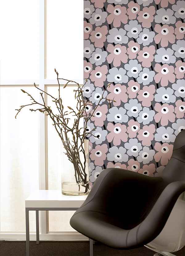 Pink Pieni Unikko Peel and Stick Wallpaper - York Wallcoverings - MKS4491 - York Wallcoverings Wallpaper
