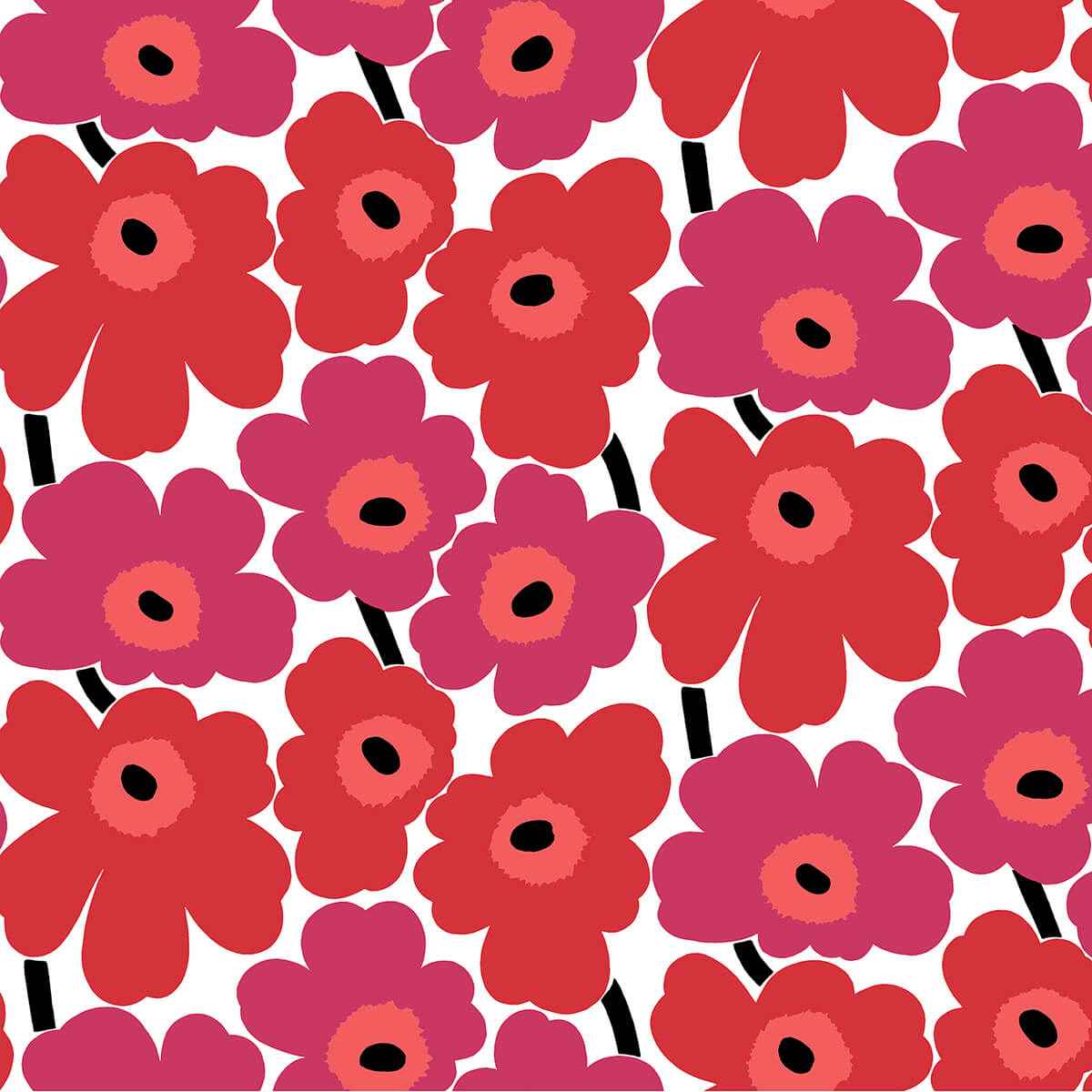 Red Pieni Unikko Peel & Stick Wallpaper - York Wallcoverings - MKS4492