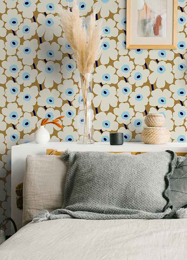 Beige Pieni Unikko Peel and Stick Wallpaper - York Wallcoverings - MKS4495 - York Wallcoverings Wallpaper