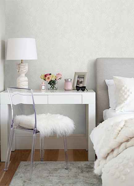 Celik Dove Geometric Wallpaper - York Wallcoverings - 2976-86529
