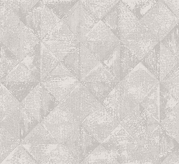 Demir Grey Distressed Geometric Wallpaper - York Wallcoverings - 2976-86554