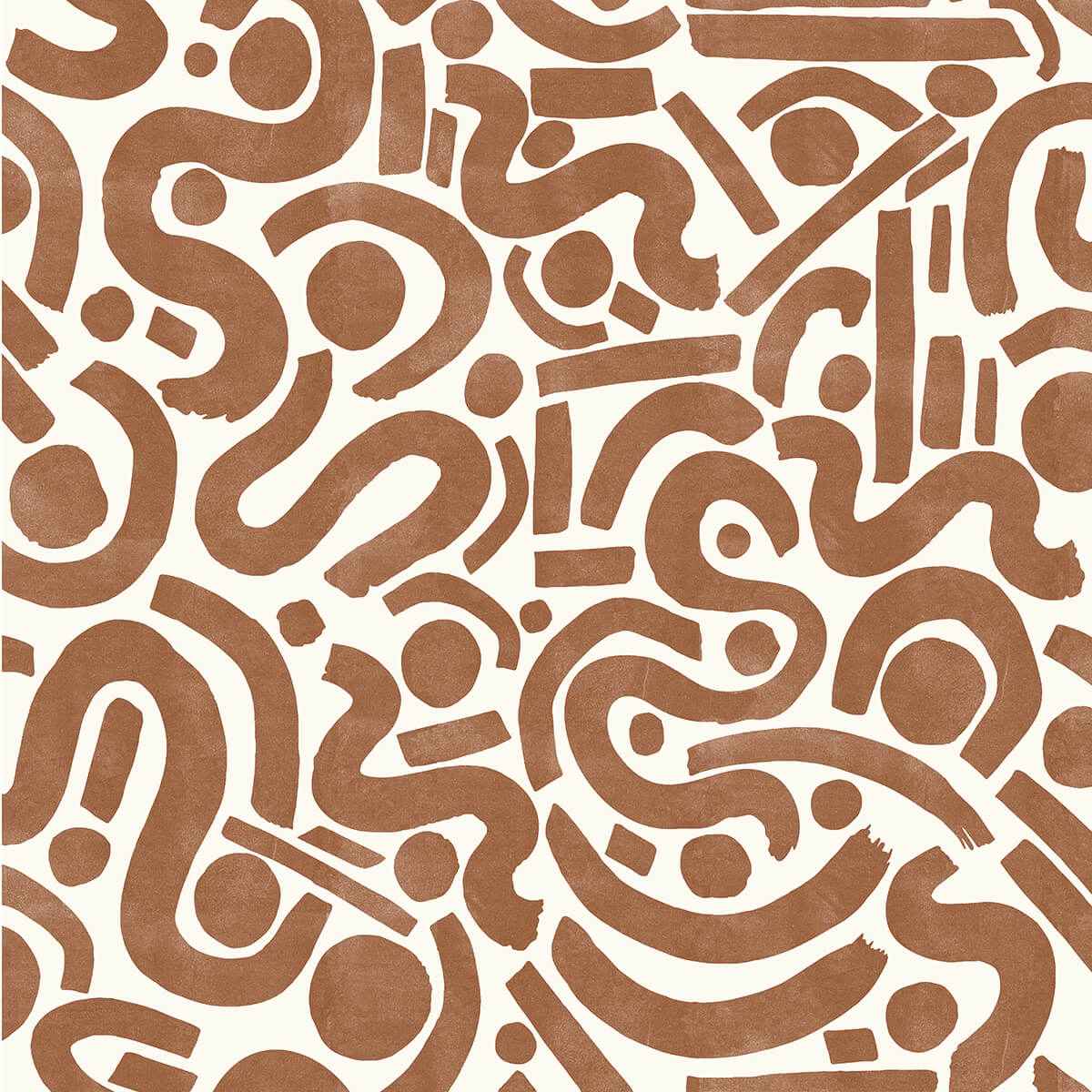 Terracotta Edie Geometric Peel and Stick Wallpaper - York Wallcoverings - NUS4635