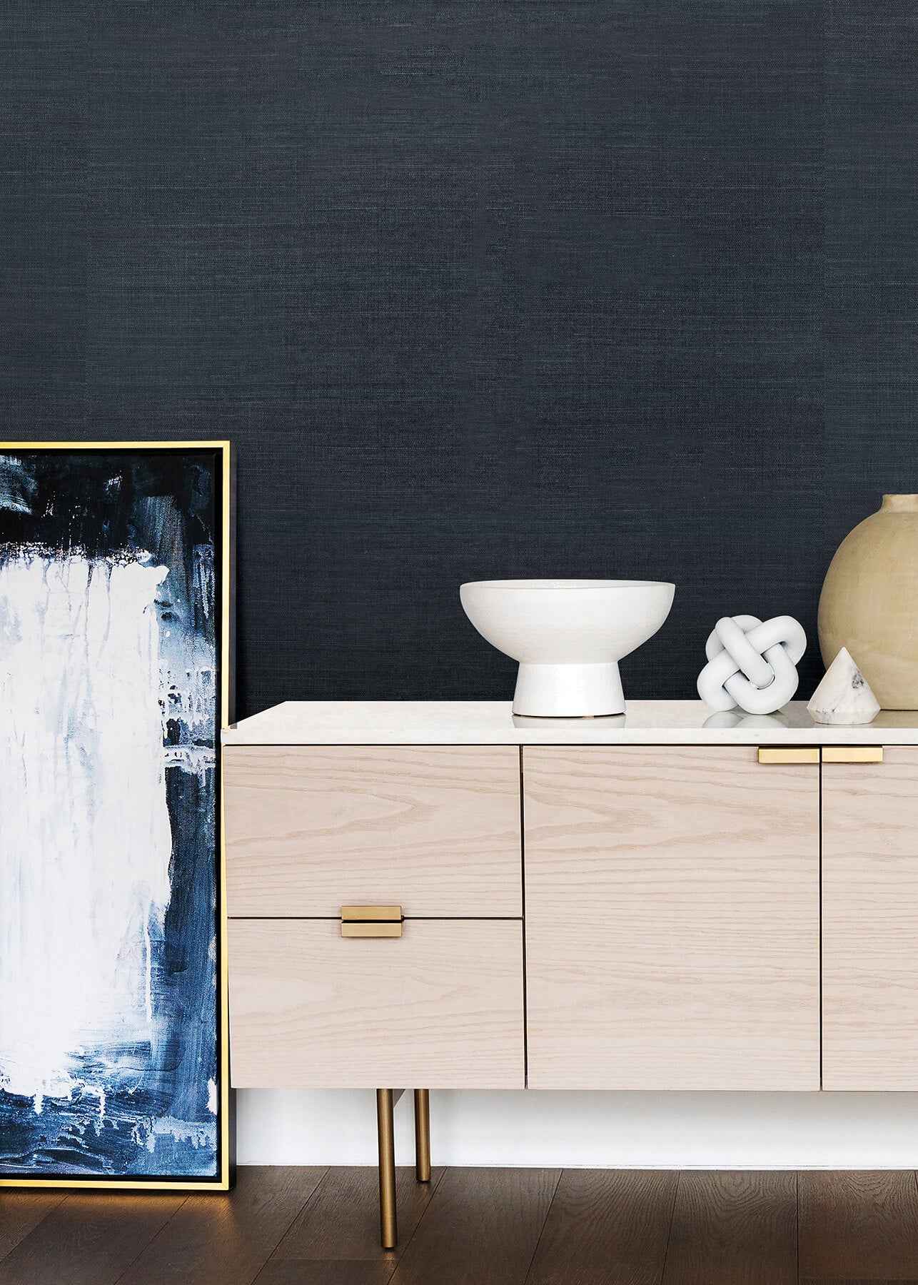 Victoria Indigo Sisal Grasscloth Wallpaper - York Wallcoverings - 2923-80015 - York Wallcoverings Wallpaper