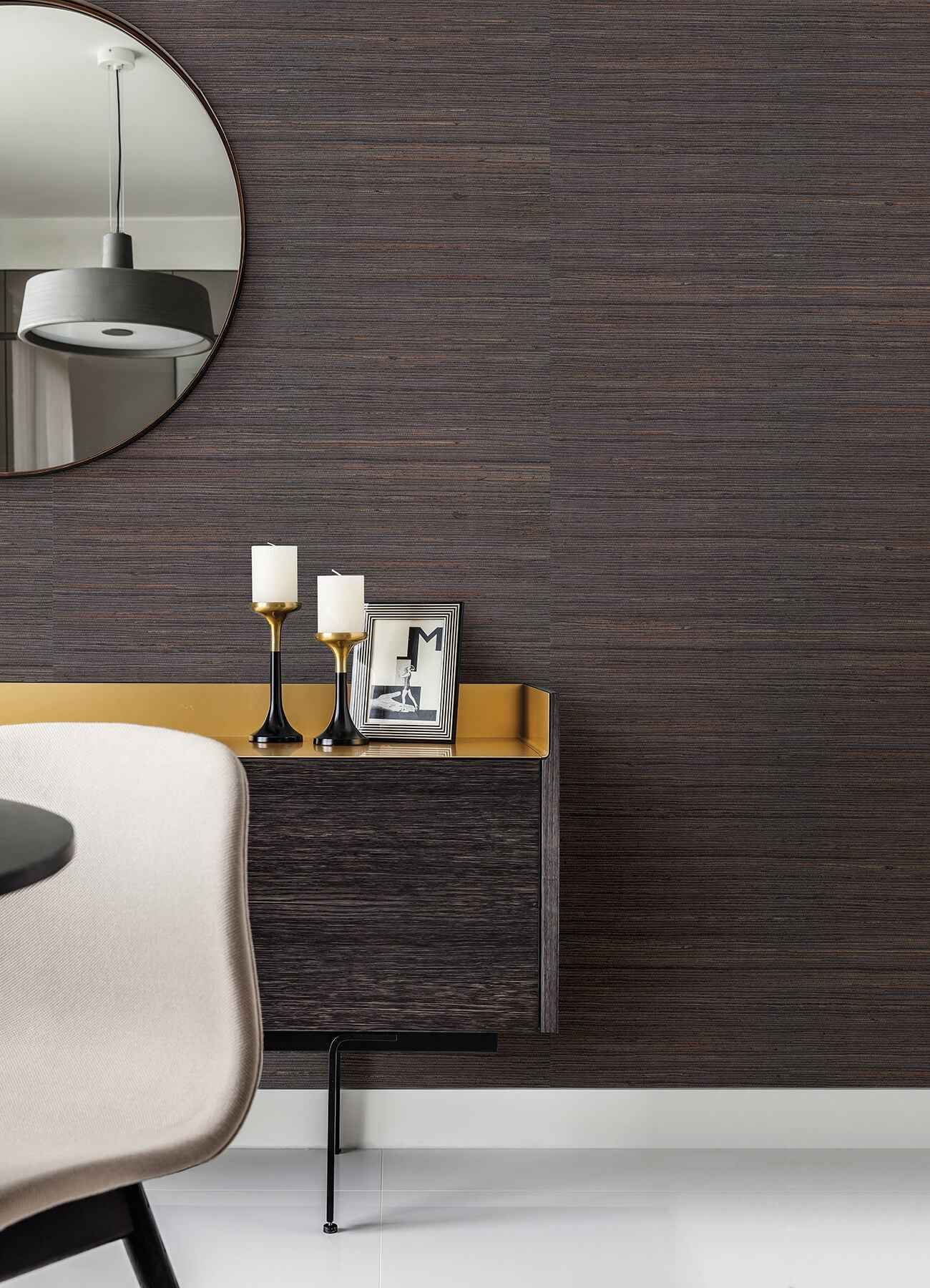 Shandong Charcoal Grasscloth Wallpaper - York Wallcoverings - 2923-80081 - York Wallcoverings Wallpaper