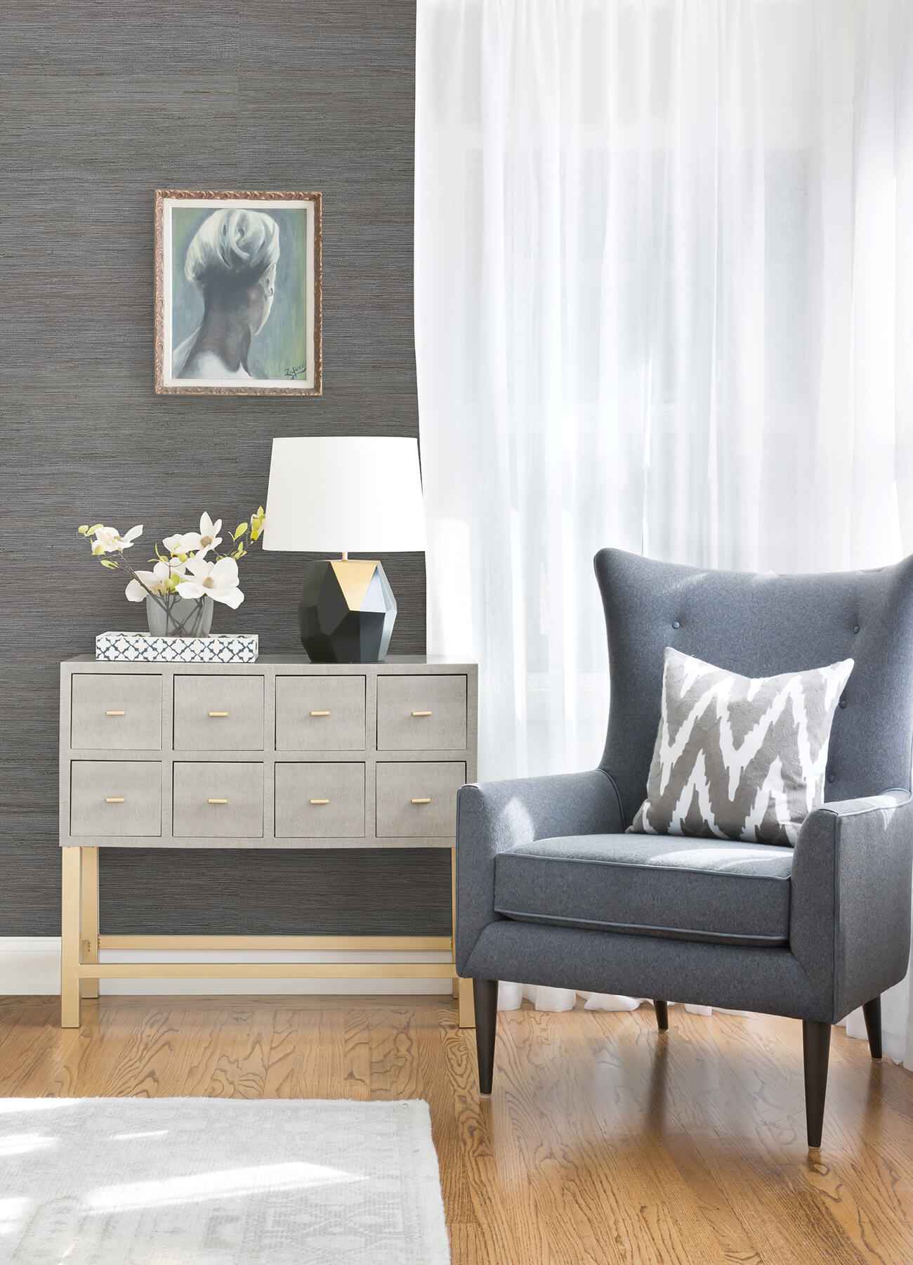 Shandong Slate Grasscloth Wallpaper - York Wallcoverings - 2923-80085 - York Wallcoverings Wallpaper