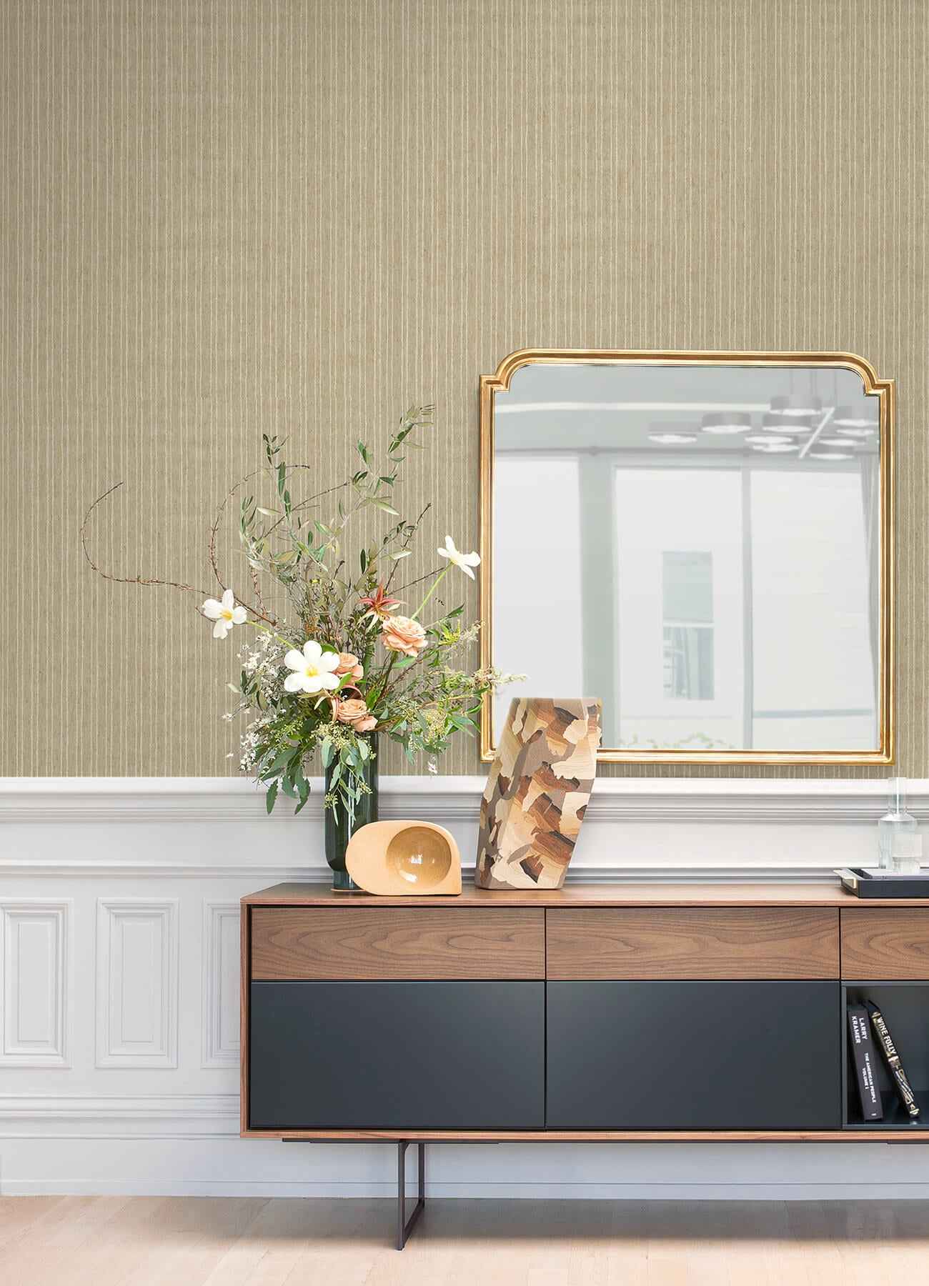 Liqin Light Brown String Wallpaper - York Wallcoverings - 2923-88031 - York Wallcoverings Wallpaper