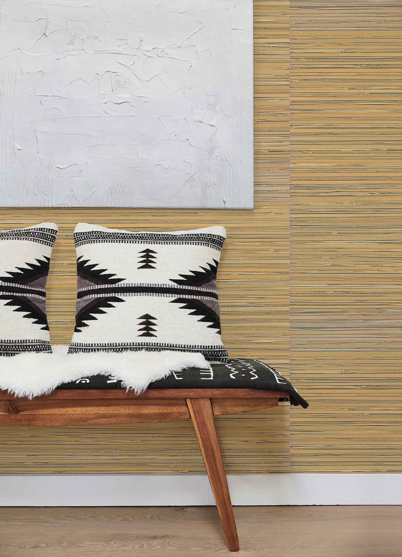 Ushi Black Grasscloth Wallpaper - York Wallcoverings - 2923-88048 - York Wallcoverings Wallpaper