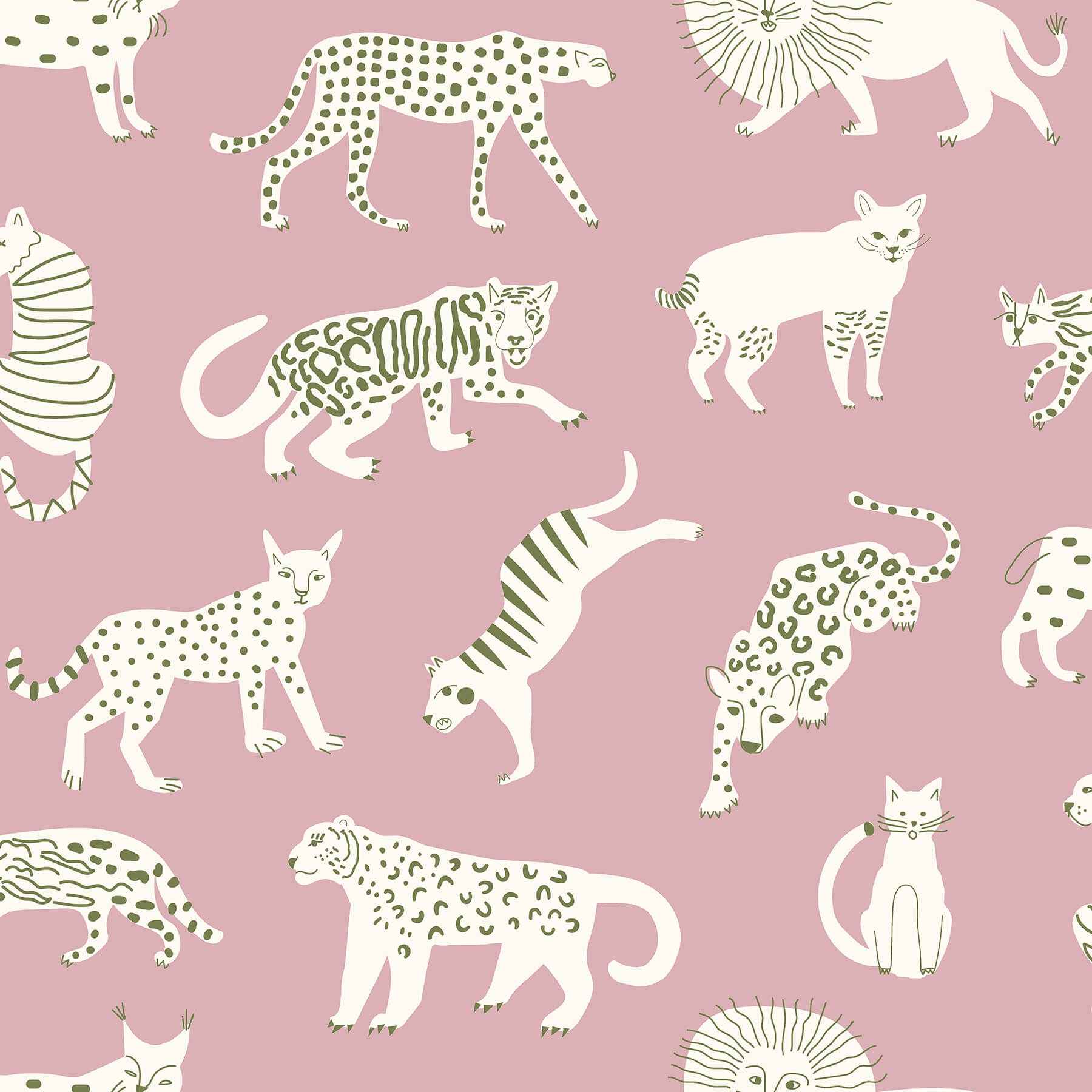 Pink Kitty Kitty Peel & Stick Wallpaper - York Wallcoverings - LDS4583