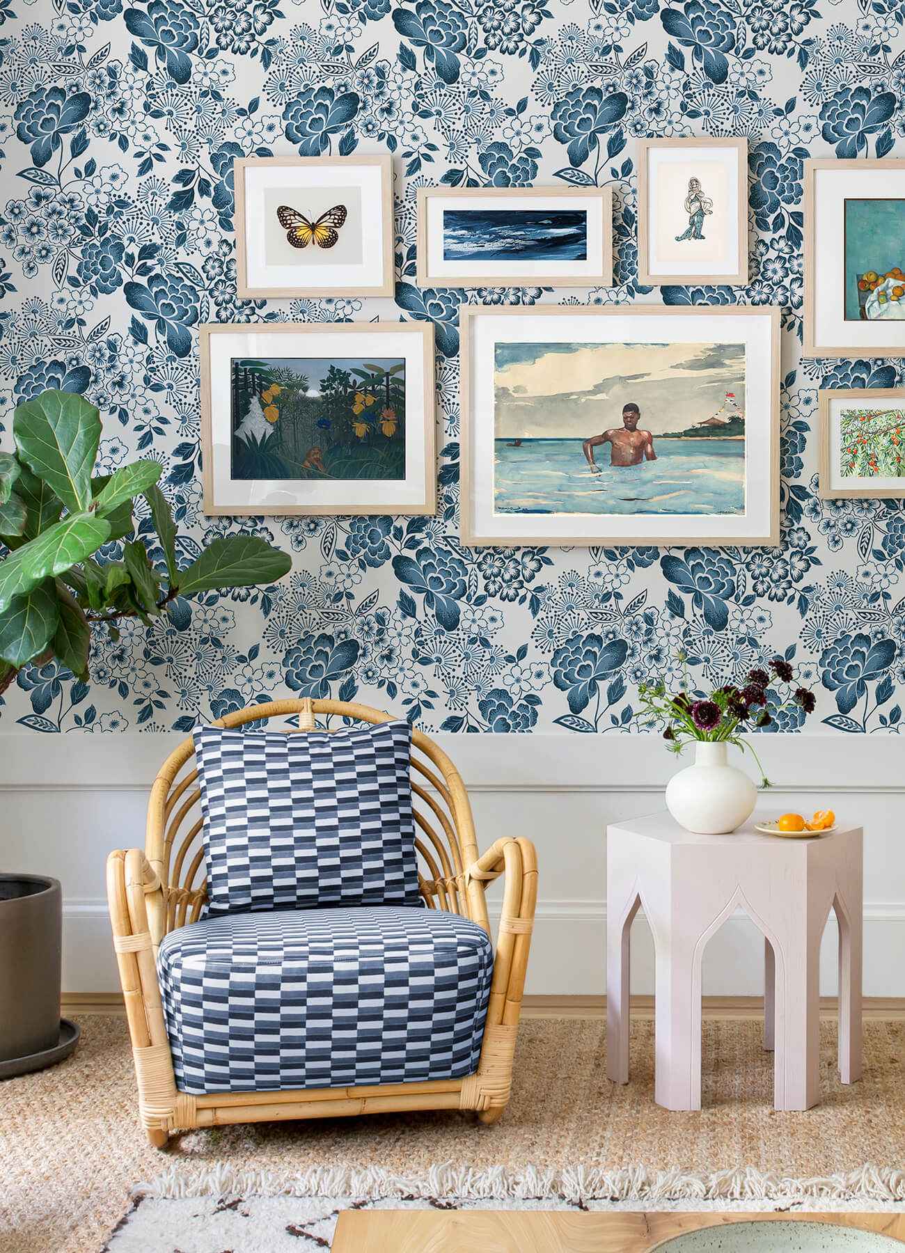 Irina Blue Floral Blooms Wallpaper - York Wallcoverings - 4081-26304 - York Wallcoverings Wallpaper