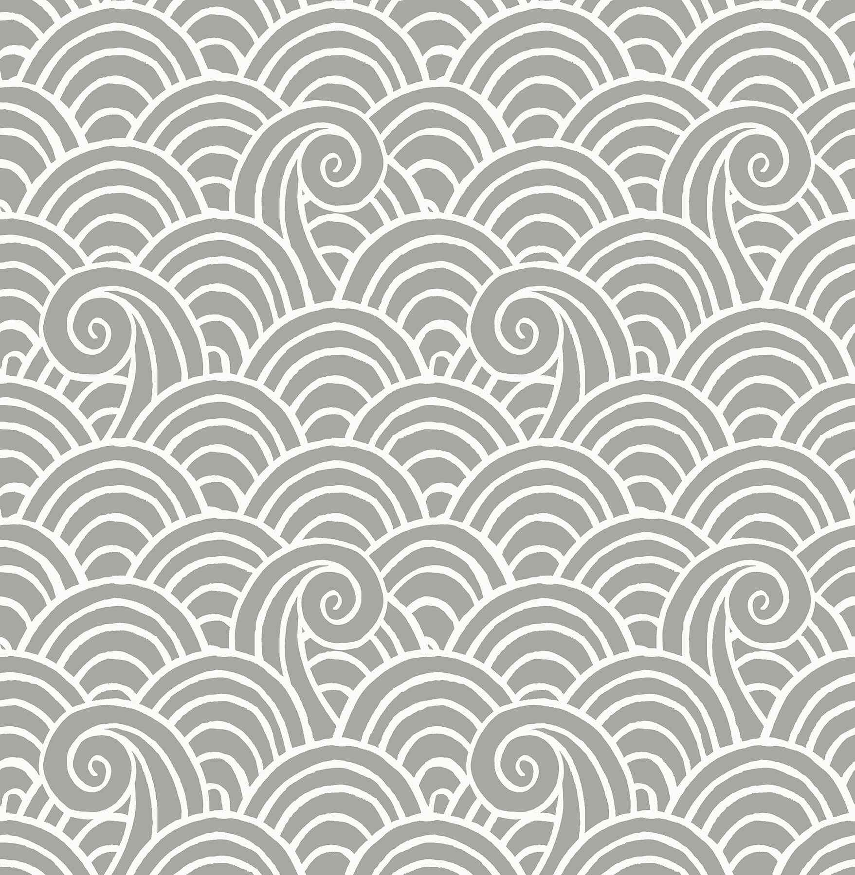 Alorah Grey Wave Wallpaper - York Wallcoverings - 4081-26308 - York Wallcoverings Wallpaper