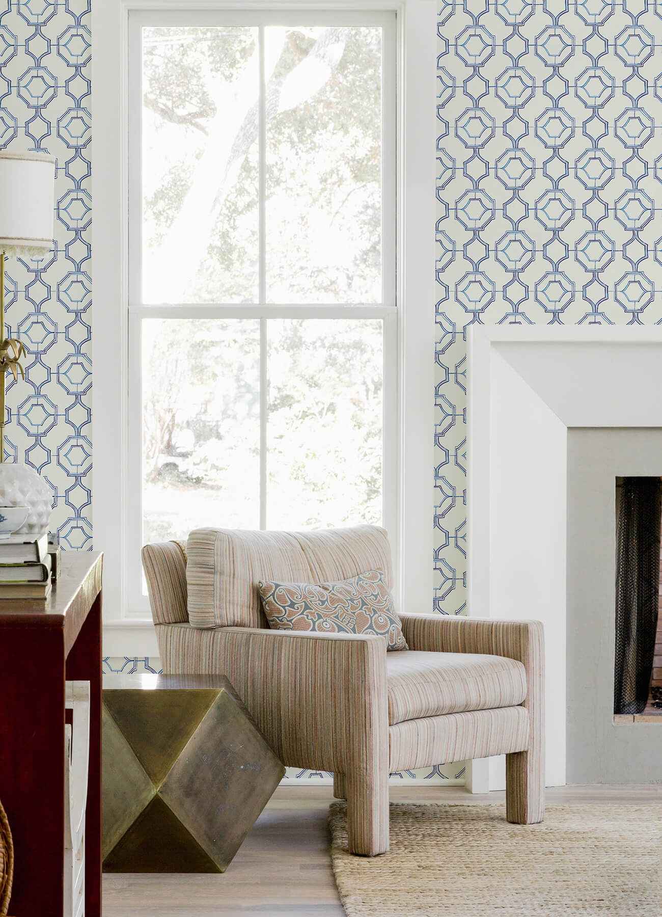 Gallina Blue Trellis Wallpaper - York Wallcoverings - 4081-26314 - York Wallcoverings Wallpaper
