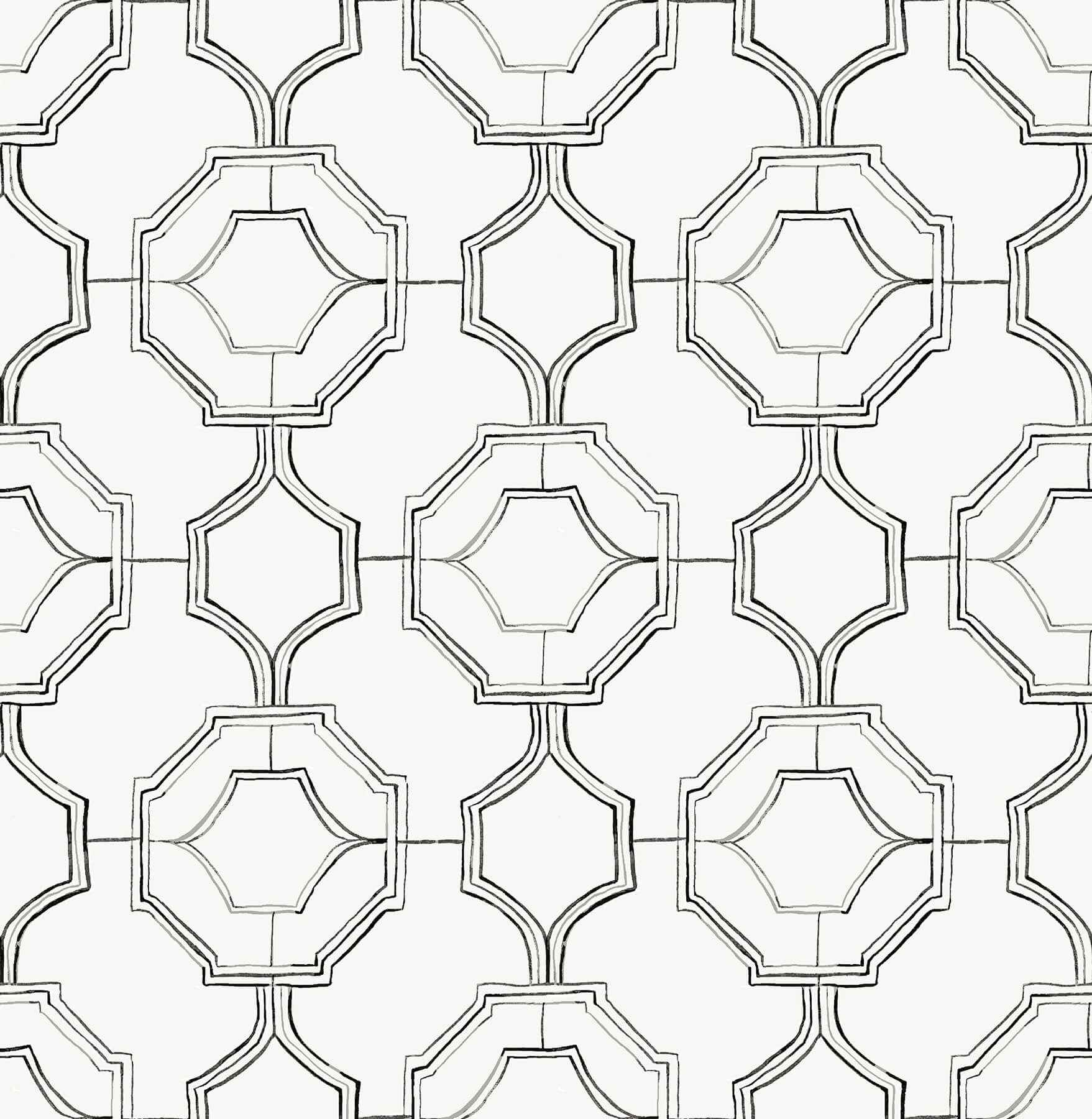 Gallina Charcoal Trellis Wallpaper - York Wallcoverings - 4081-26315 - York Wallcoverings Wallpaper