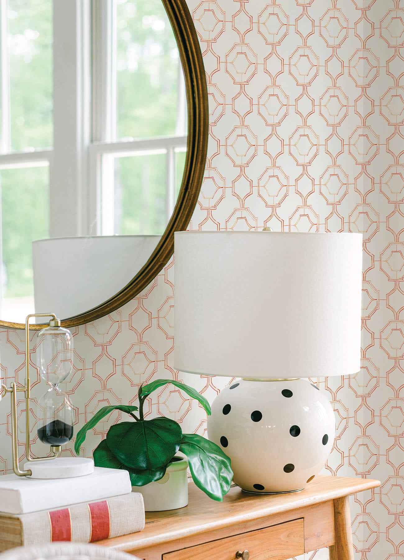 Gallina Orange Trellis Wallpaper - York Wallcoverings - 4081-26317 - York Wallcoverings Wallpaper