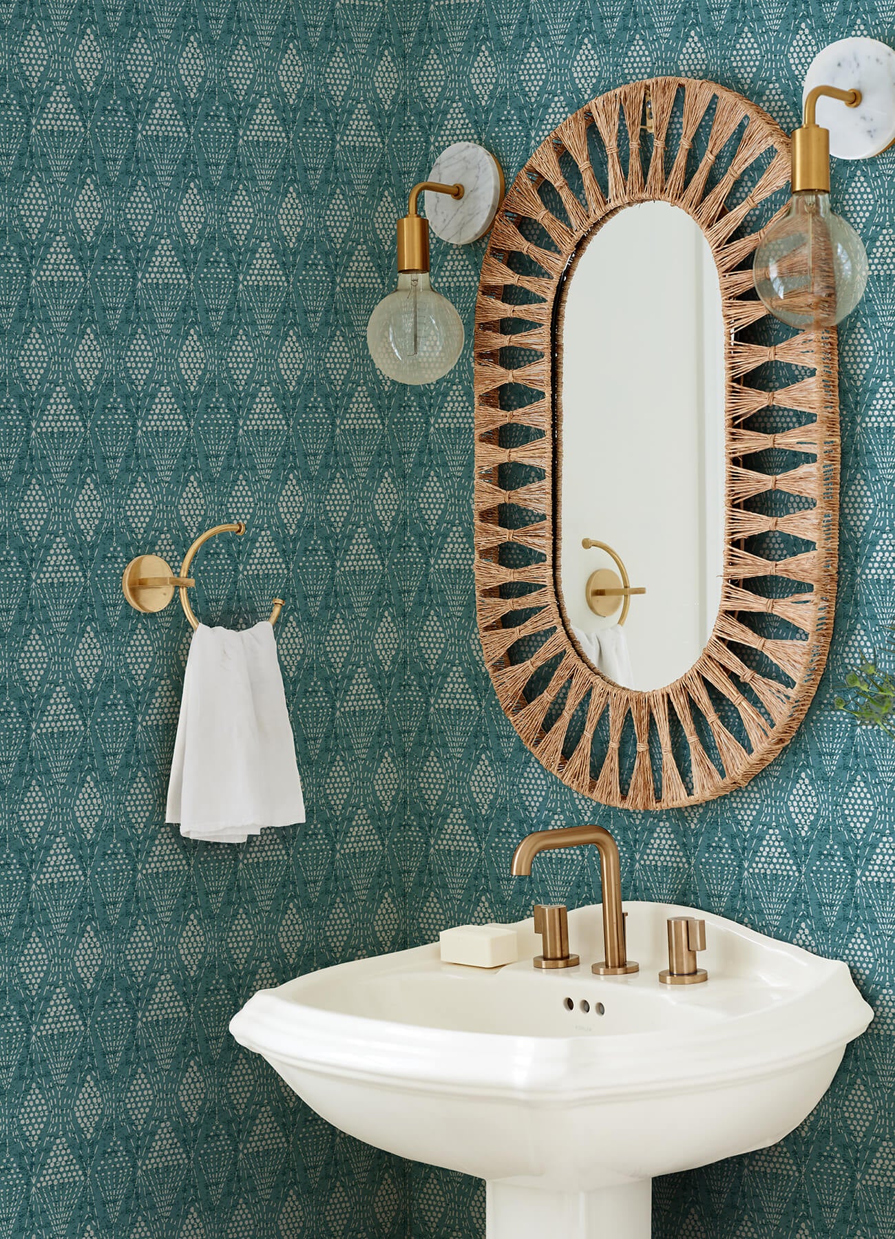 grady-teal-dotted-geometric-wallpaper-york-wallcoverings-4081-26318 - York Wallcoverings Papel pintado