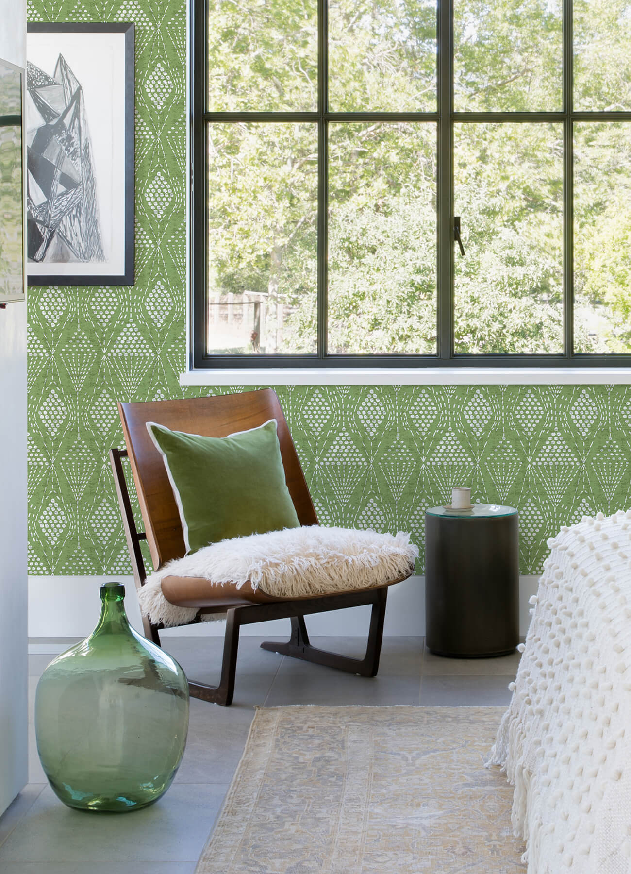 grady-green-dotted-geometric-wallpaper-york-wallcoverings-4081-26319 - York Wallcoverings Papel pintado