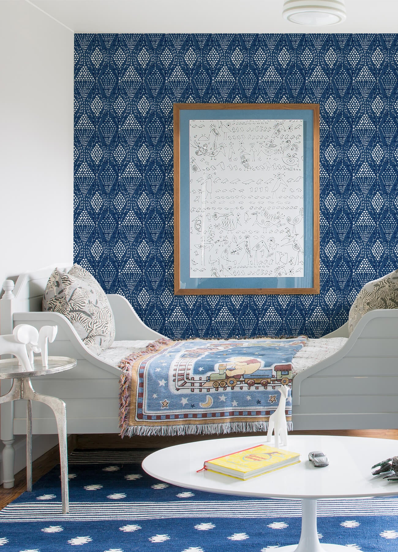 grady-blue-dotted-geometric-wallpaper-york-wallcoverings-4081-26320 - York Wallcoverings Papel pintado