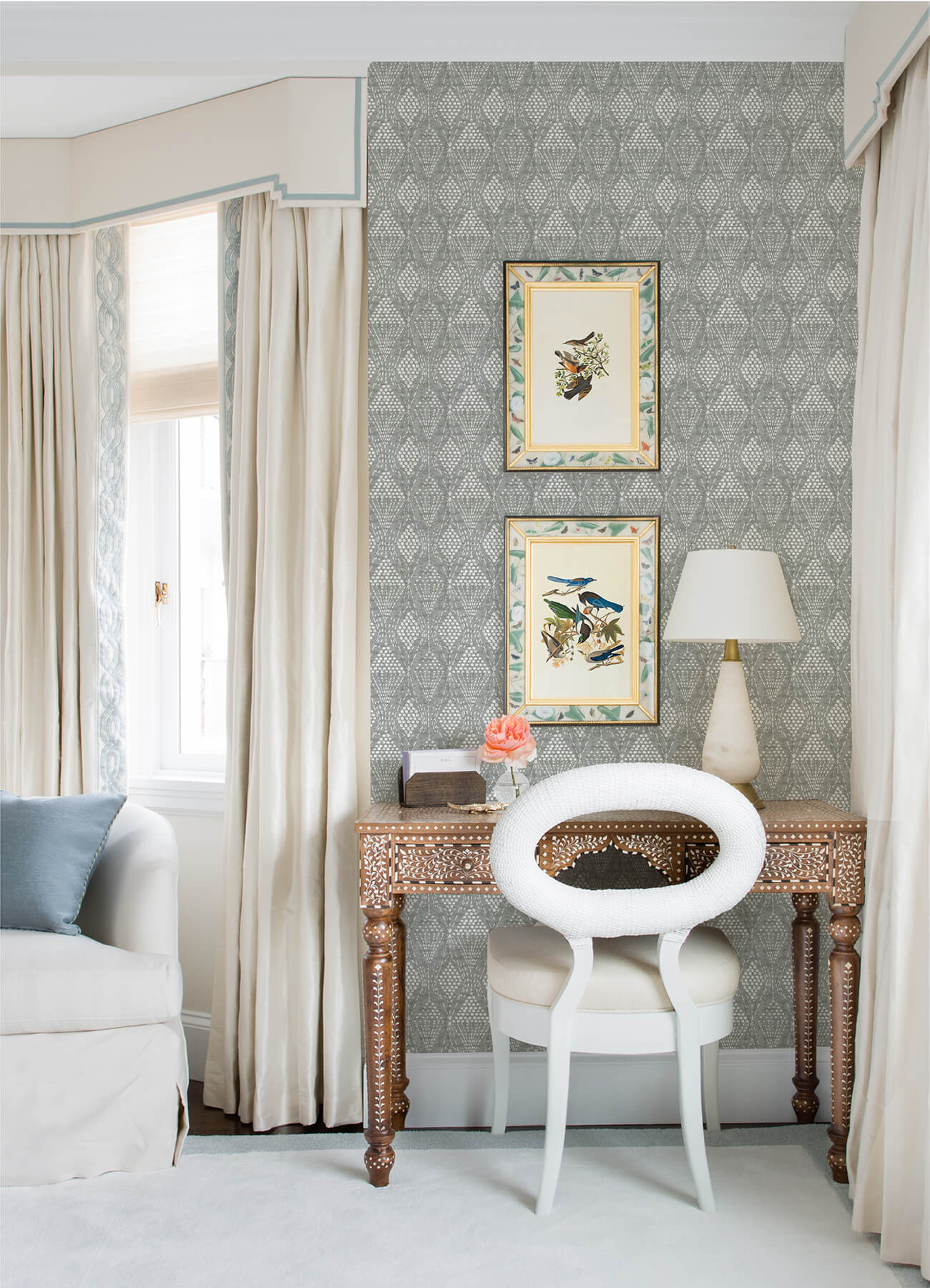 grady-grey-dotted-geometric-wallpaper-york-wallcoverings-4081-26322 - York Wallcoverings Papel pintado