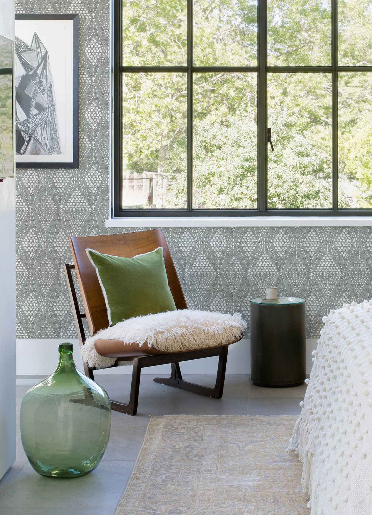 Grady Grey Dotted Geometric Wallpaper - York Wallcoverings - 4081-26322 - York Wallcoverings Wallpaper