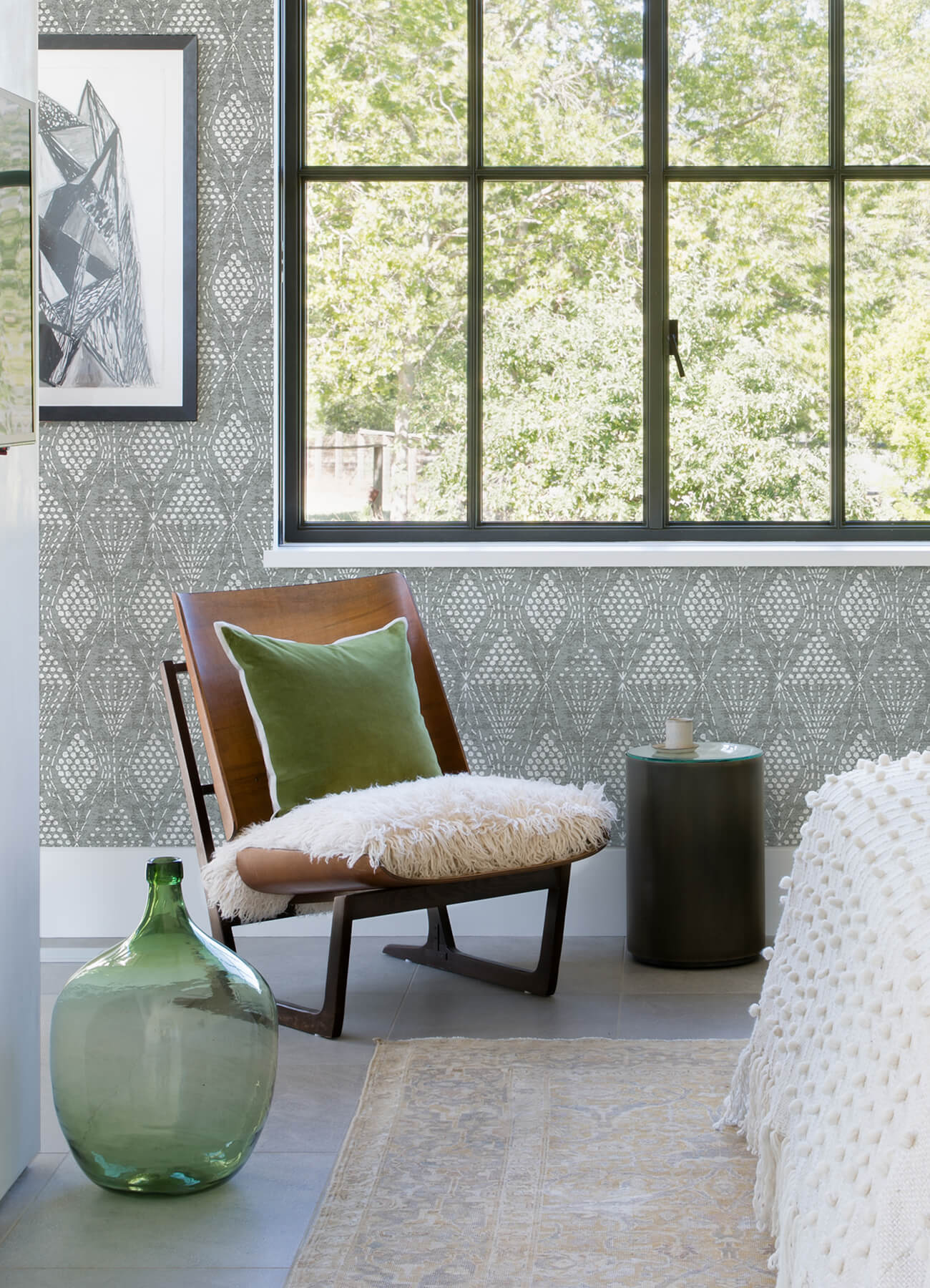 grady-grey-dotted-geometric-wallpaper-york-wallcoverings-4081-26322 - York Wallcoverings Papel pintado