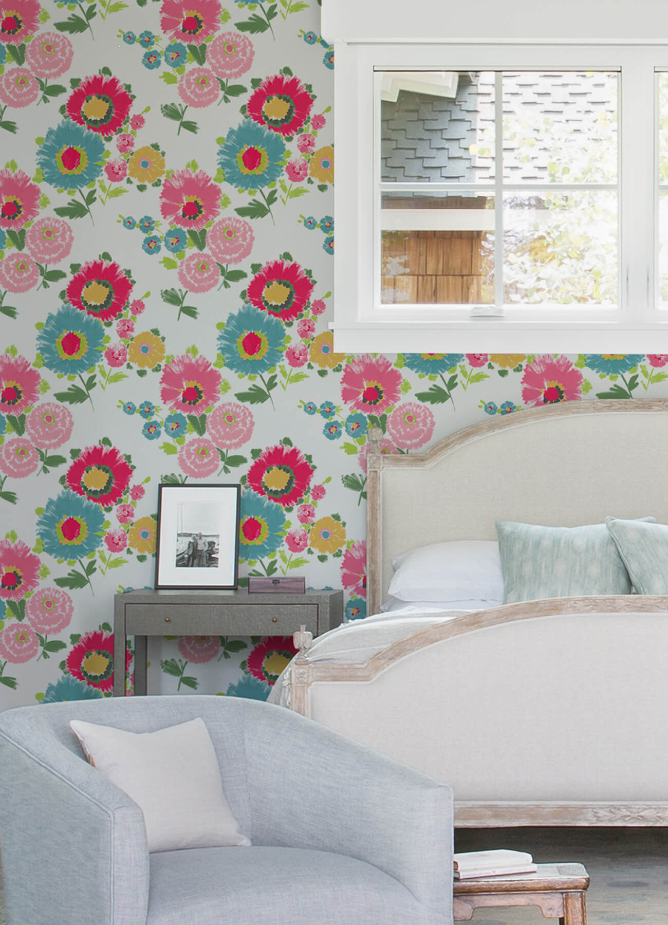 essie-pink-painterly-floral-wallpaper-york-wallcoverings-4081-26326 - York Wallcoverings Papel pintado