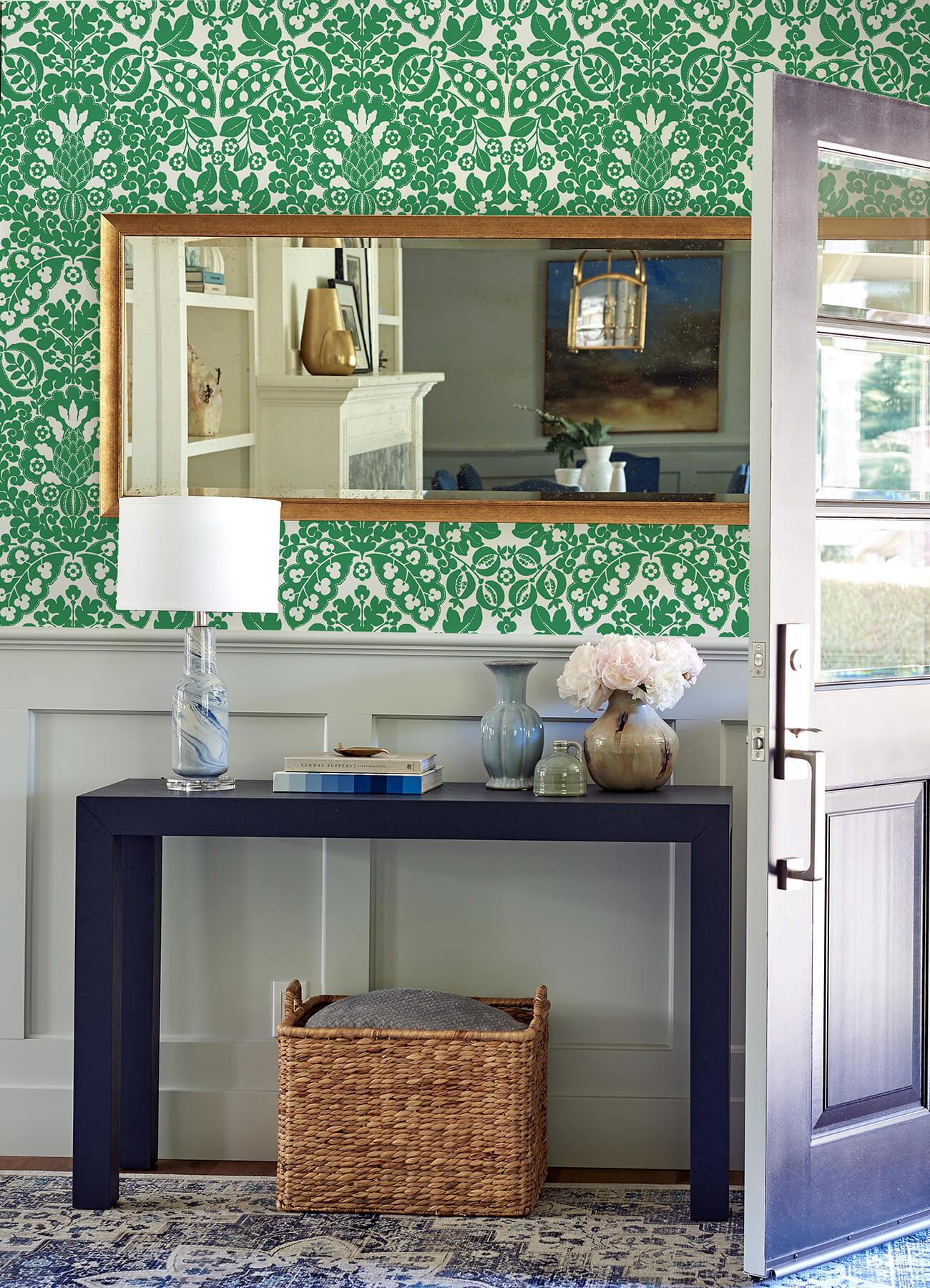 marni-green-fruit-damask-wallpaper-york-wallcoverings-4081-26333 - York Wallcoverings Papel pintado