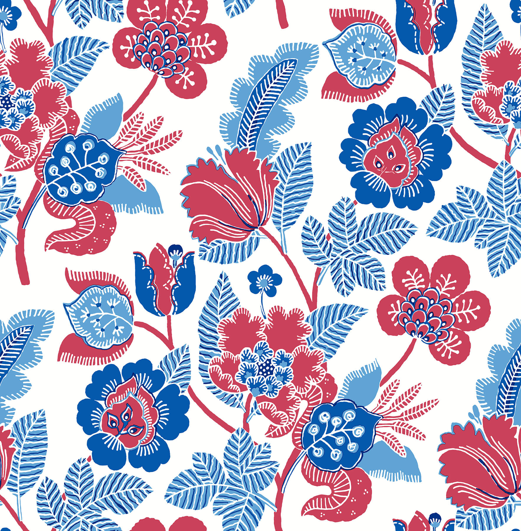 jana-red-jacobean-wallpaper-york-wallcoverings-4081-26338 - York Wallcoverings Papel pintado
