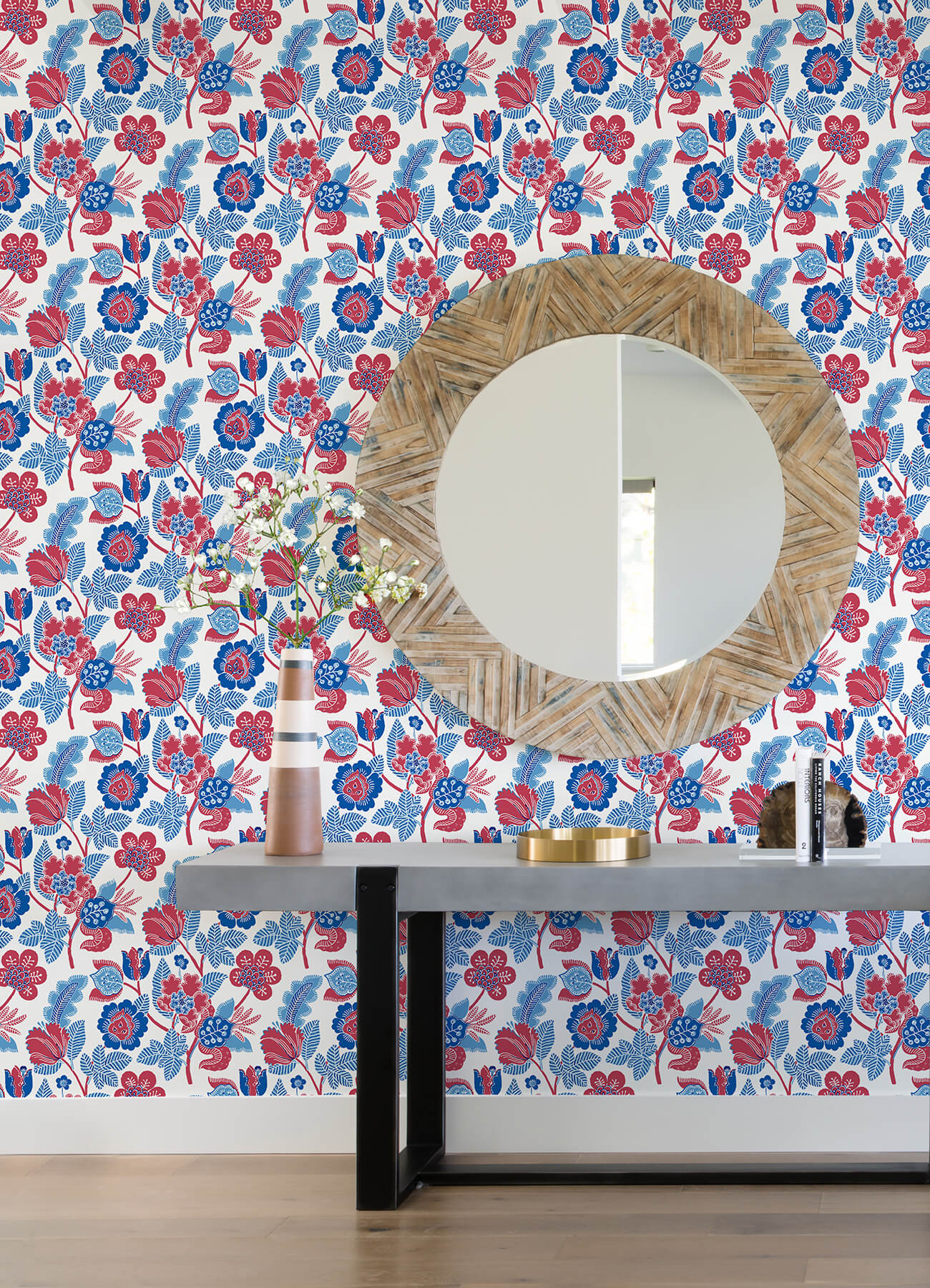 jana-red-jacobean-wallpaper-york-wallcoverings-4081-26338 - York Wallcoverings Papel pintado