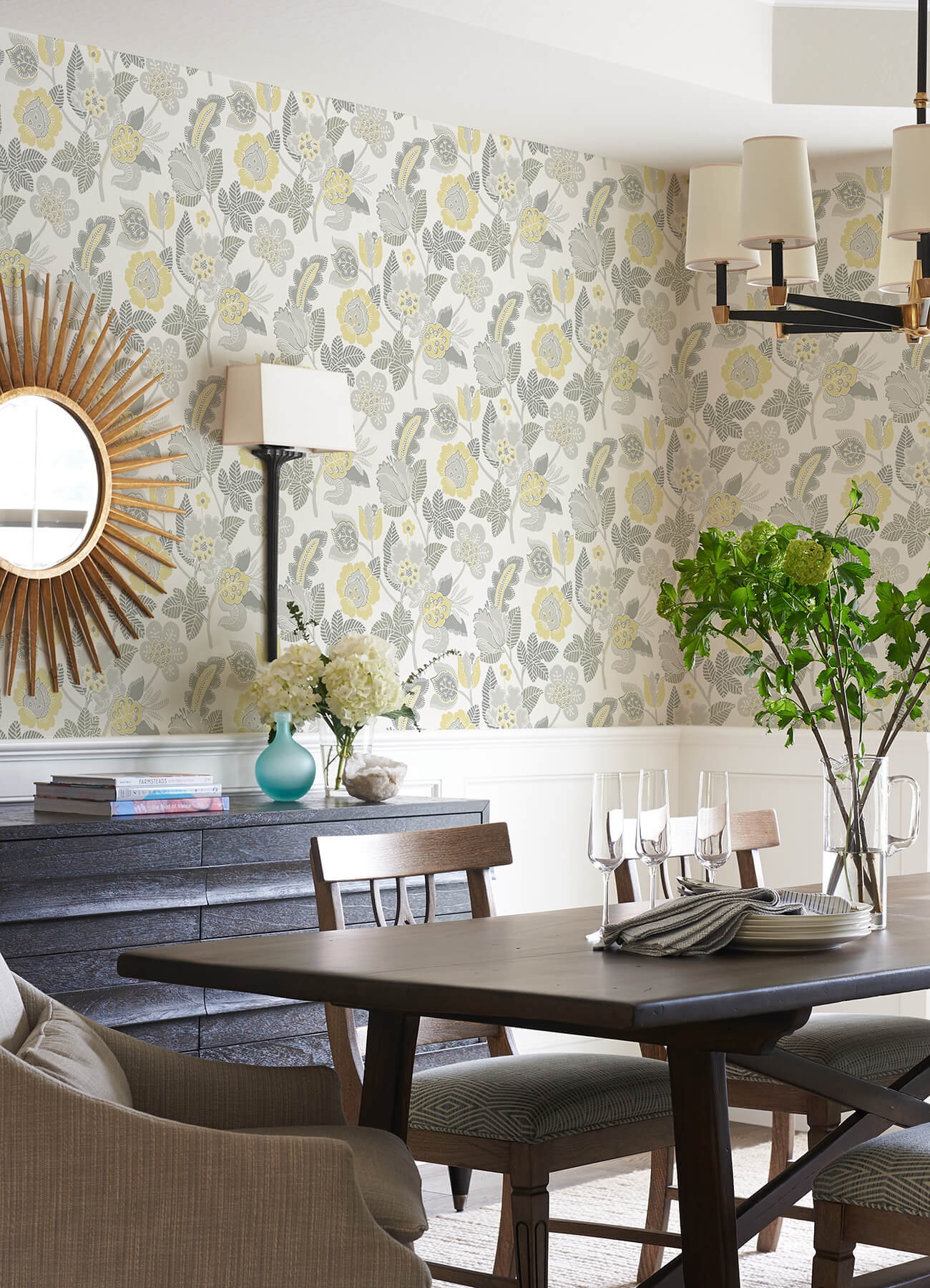 jana-light-grey-jacobean-wallpaper-york-wallcoverings-4081-26341 - York Wallcoverings Papel pintado
