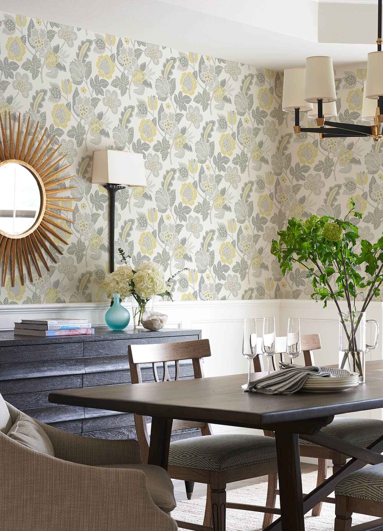 Jana Light Grey Jacobean Wallpaper - York Wallcoverings - 4081-26341 - York Wallcoverings Wallpaper