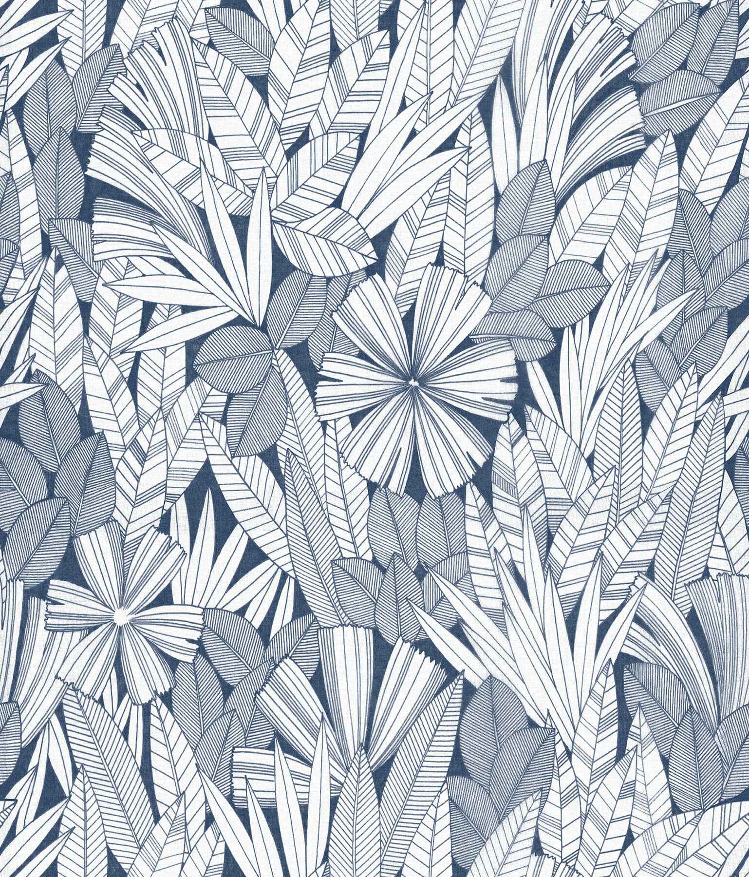 Bannon Blue Leaves Wallpaper - York Wallcoverings - 4081-26342 - York Wallcoverings Wallpaper