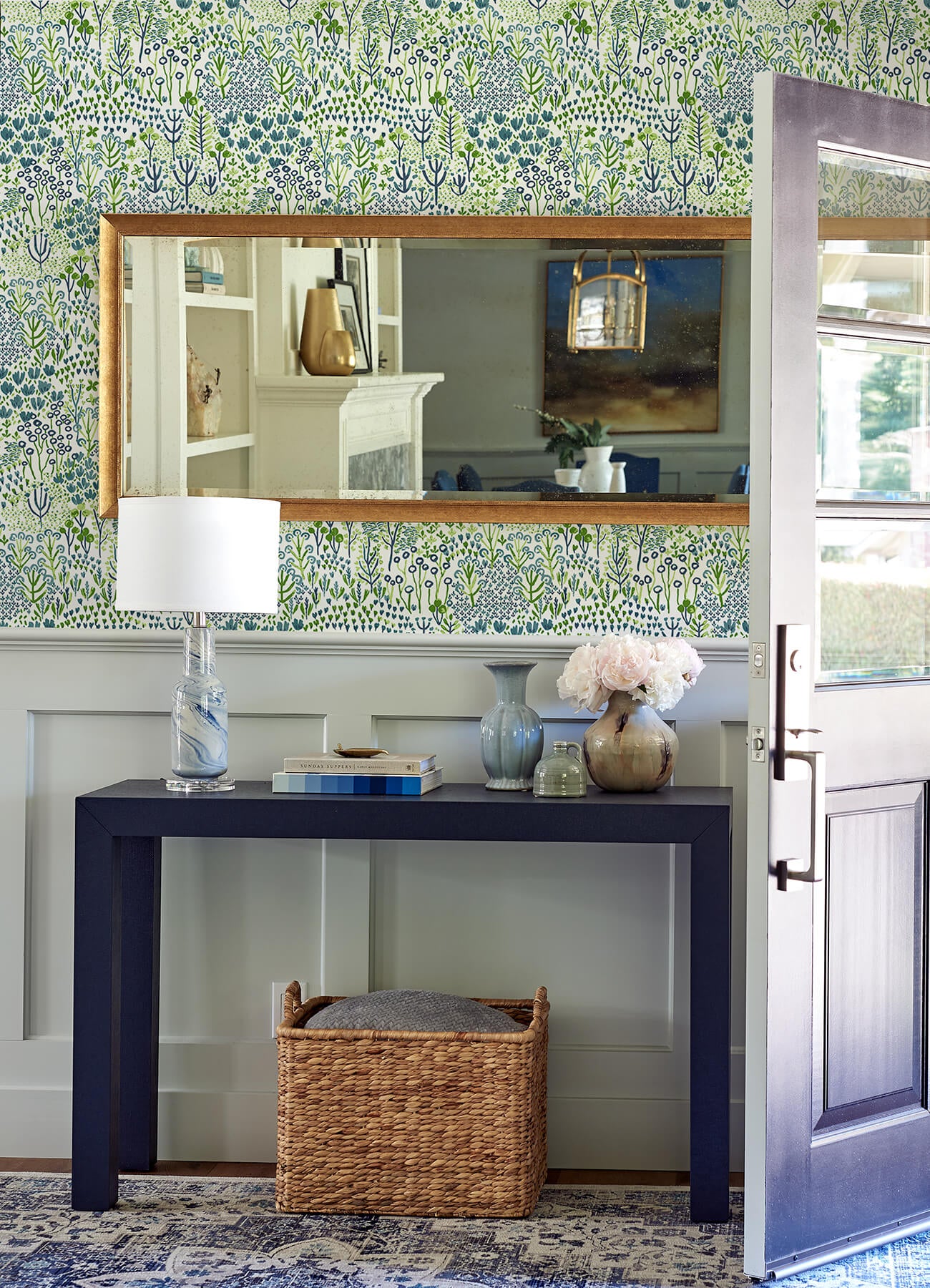 chilton-teal-wildflowers-wallpaper-york-wallcoverings-4081-26347 - York Wallcoverings Papel pintado
